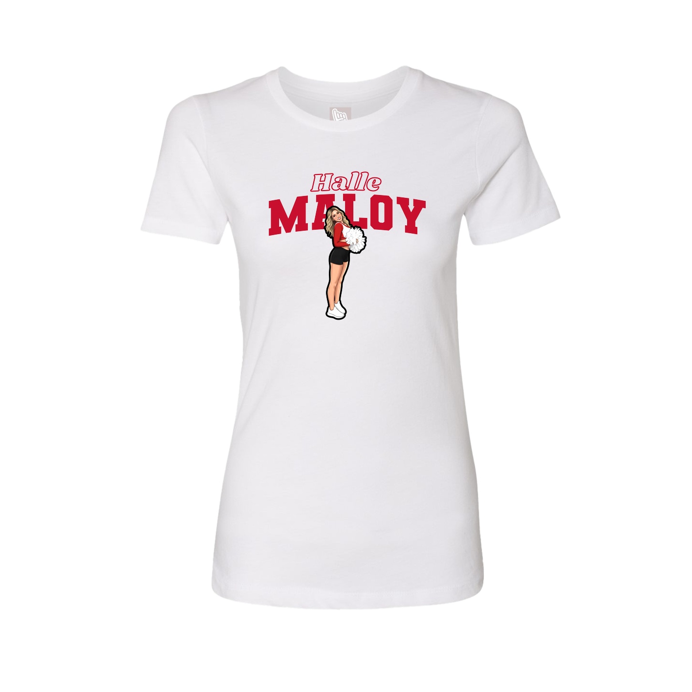 Womens Tee — Name Arch in White