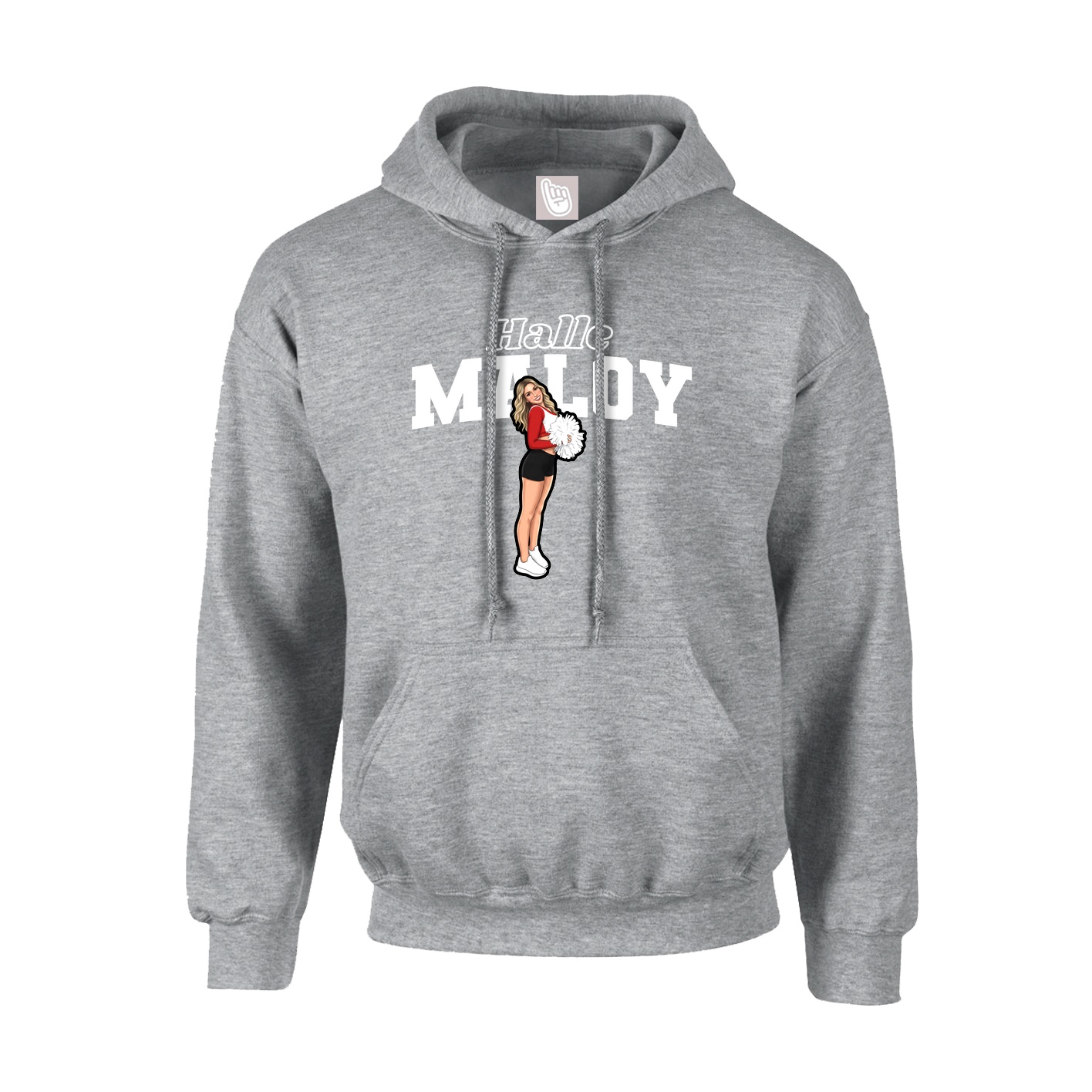Hoodie — Name Arch in Grey