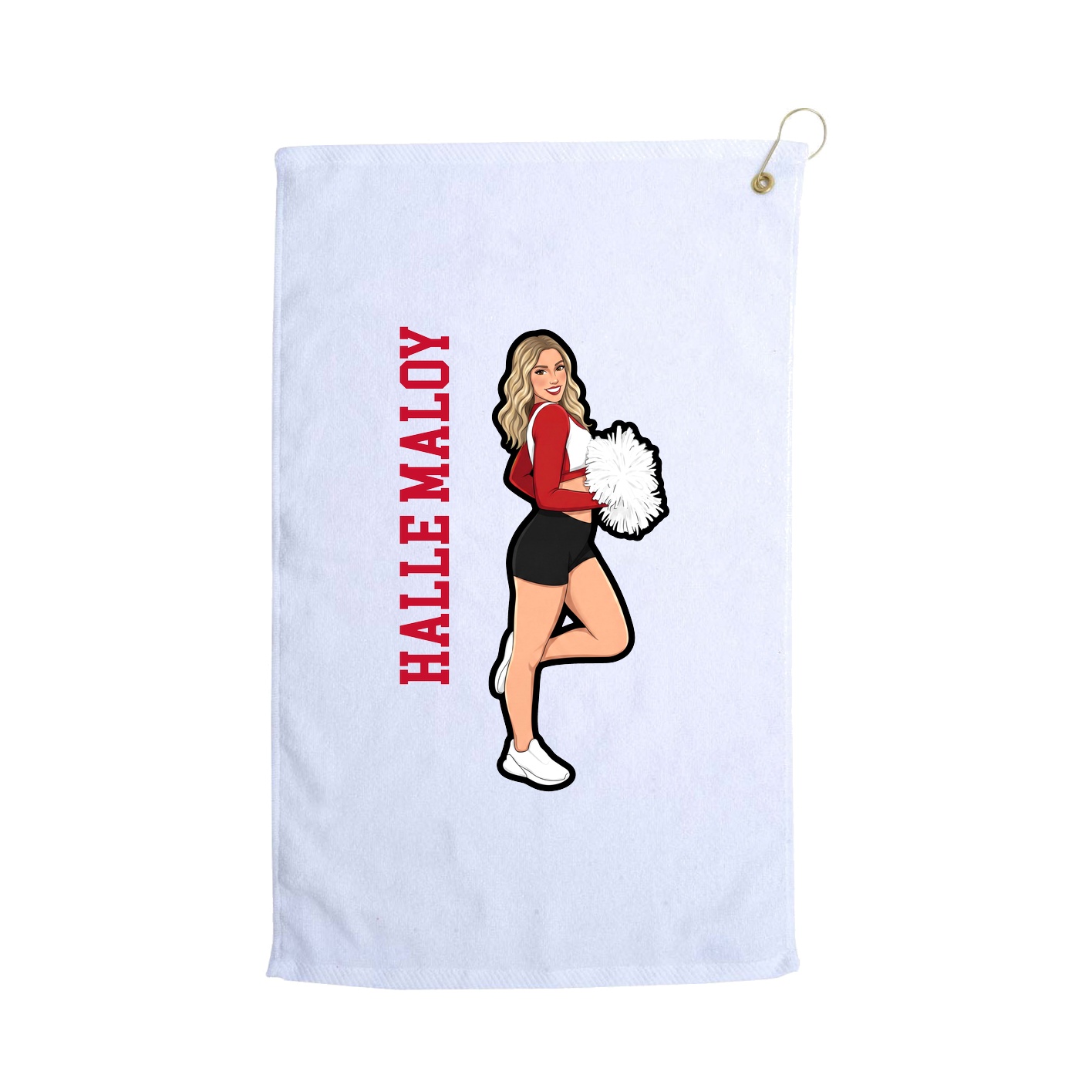 Golf Towel — Name Vertical in White