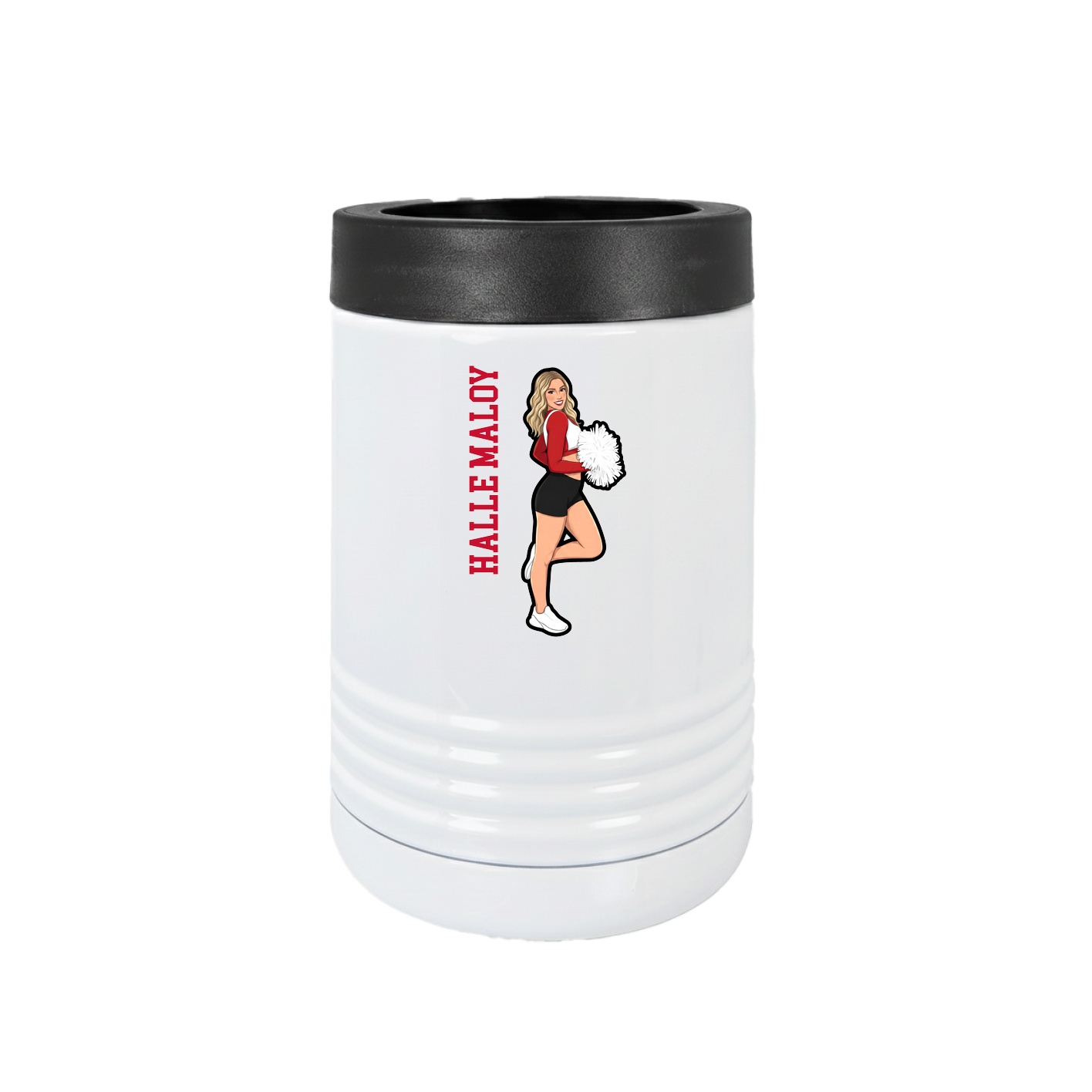 Beverage Holder — Name Vertical in White