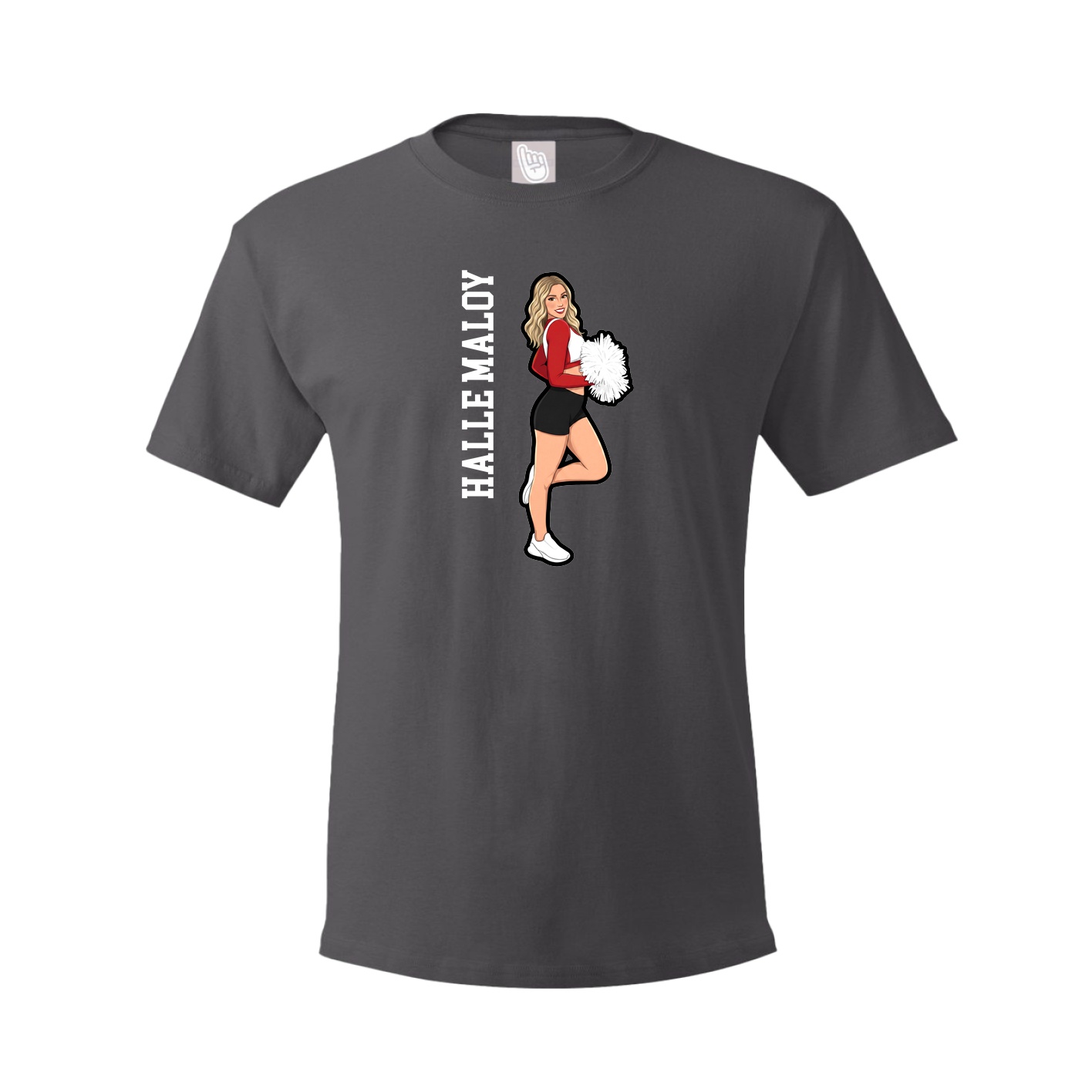 Tee — Name Vertical in Grey