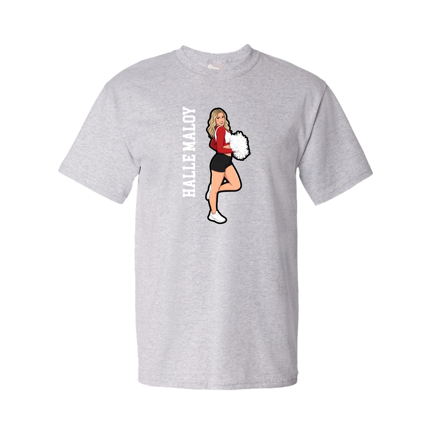 Youth Tee — Name Vertical in Grey