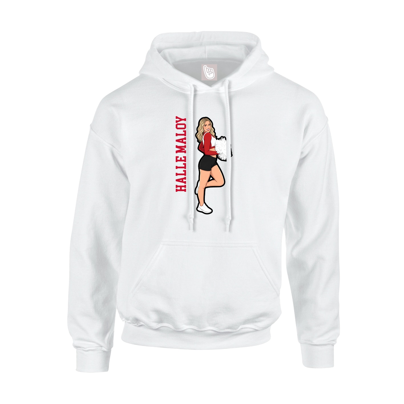 Youth Hoodie — Name Vertical in White