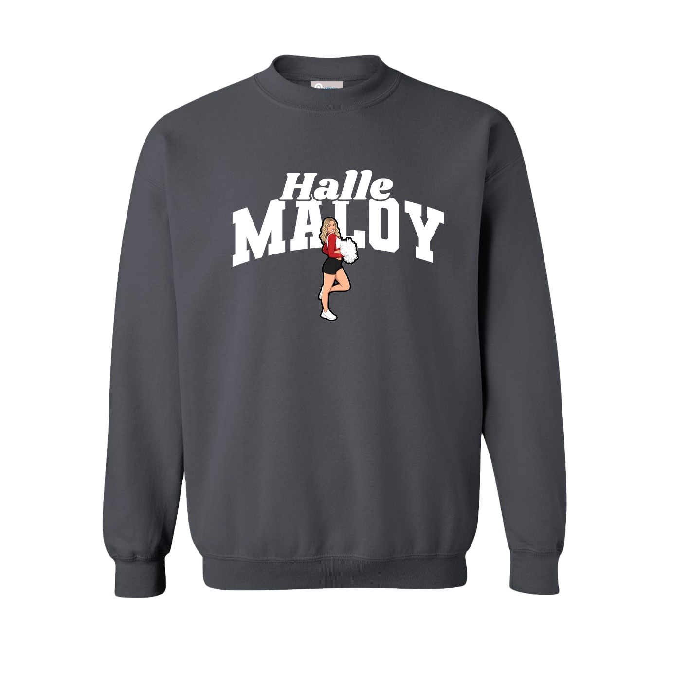Fleece Crew — Signature Arch in Grey