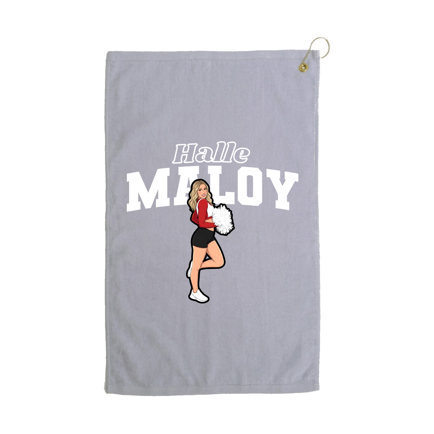 Golf Towel — Name Arch in Grey