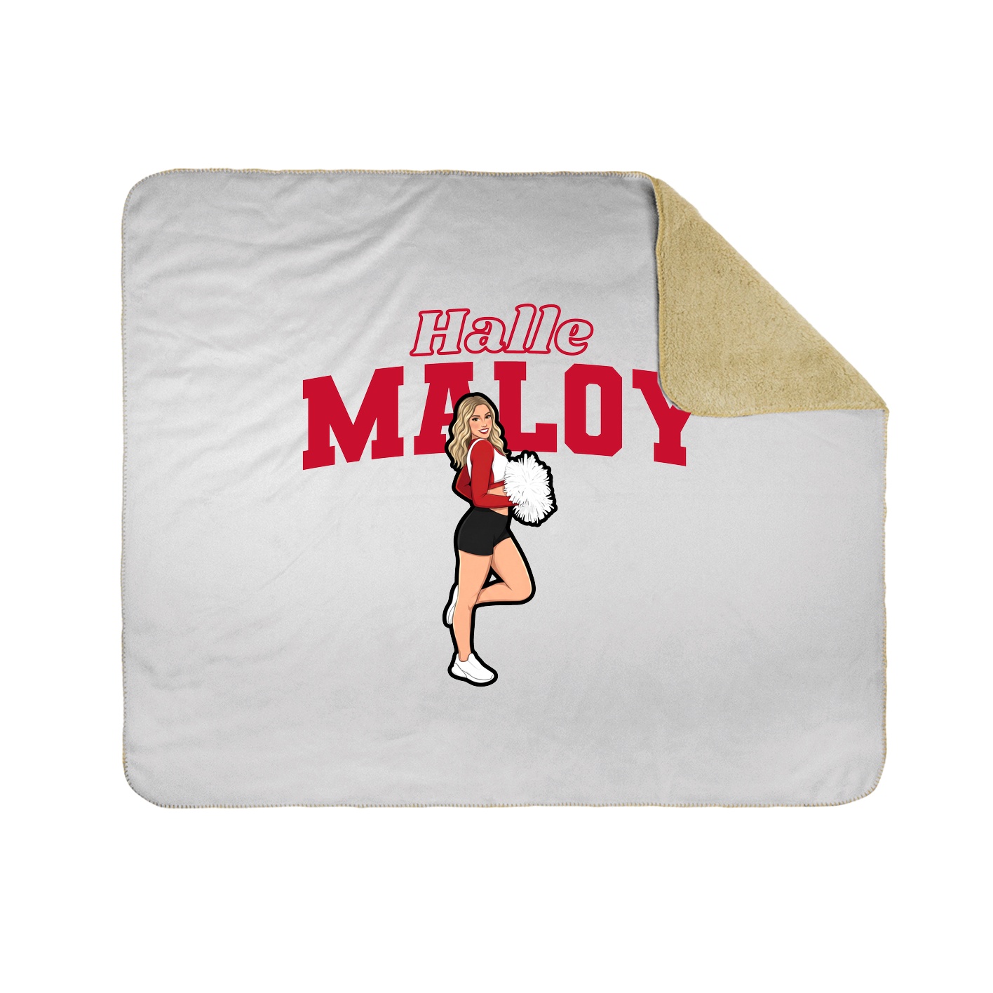 Throw Blanket — Name Arch in White