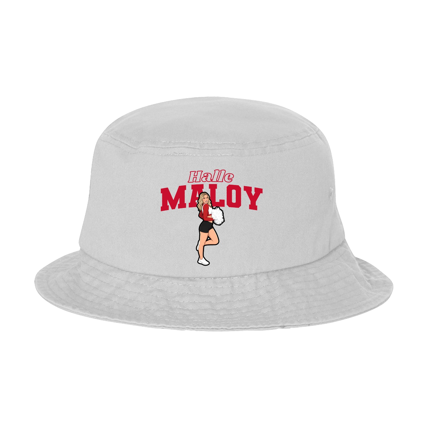 Bucket Cap — Name Arch in White