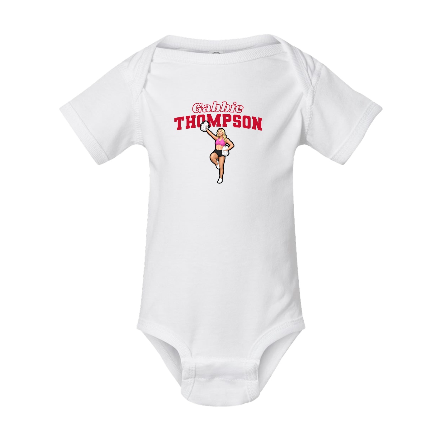 Baby Onesie — Name Arch in White