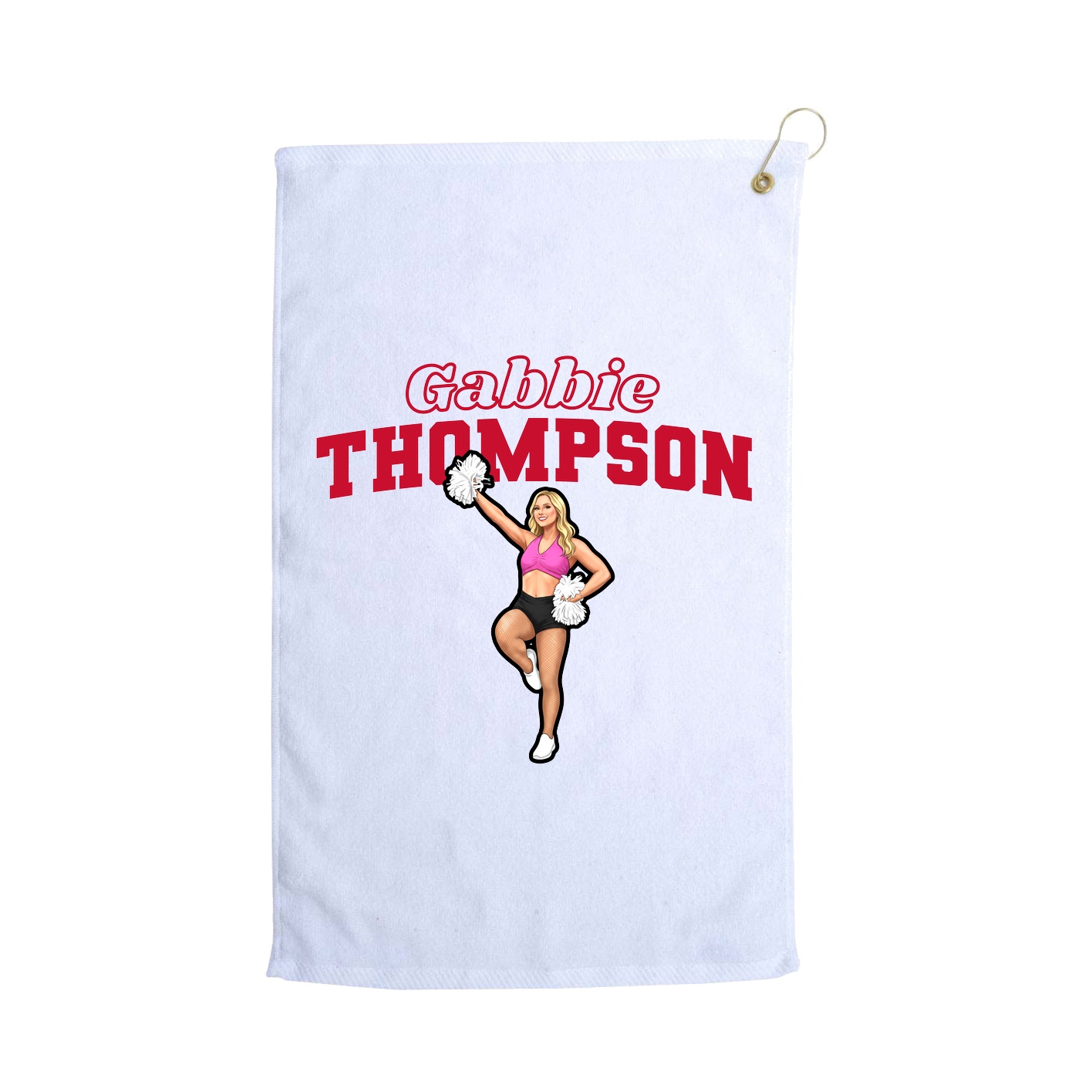 Golf Towel — Name Arch in White