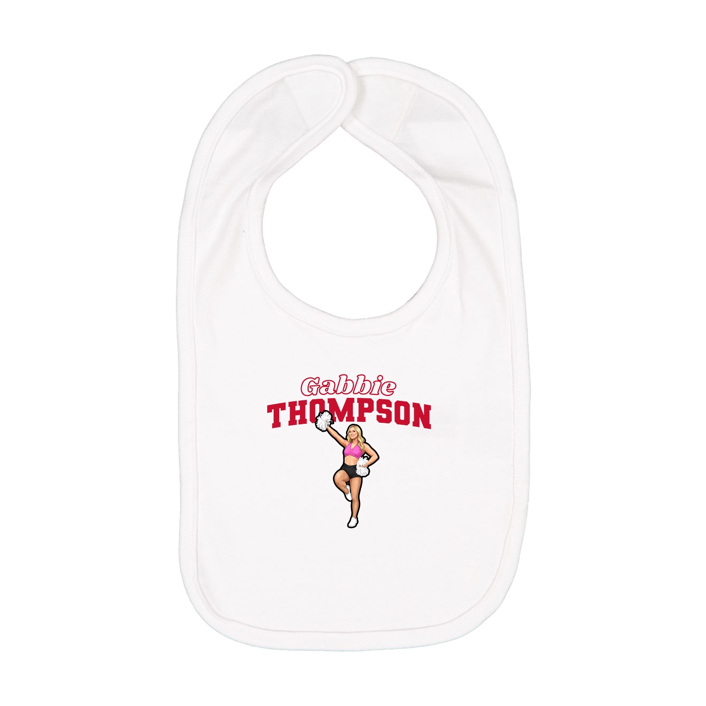 Infant Bib — Name Arch in White