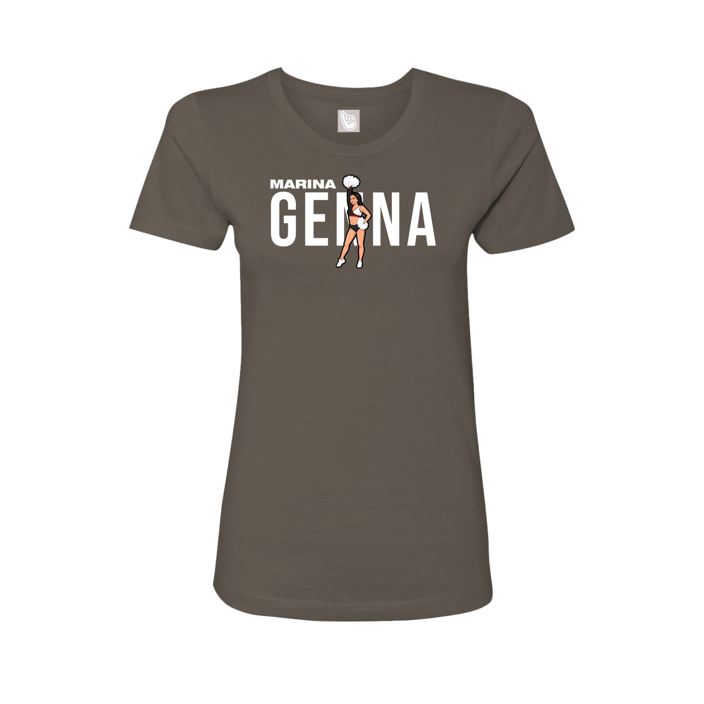 Fitted Women's Tee — Player Name in Grey