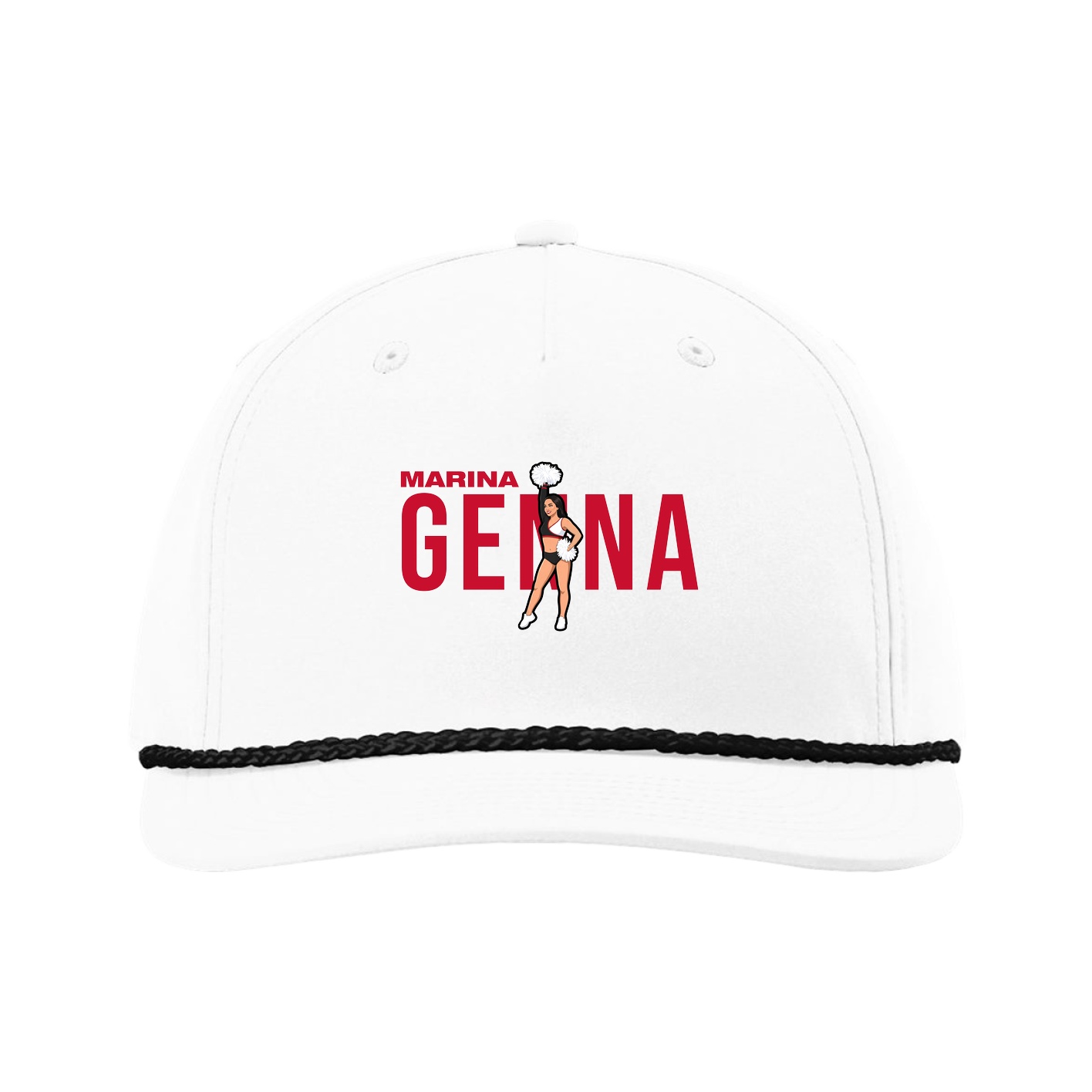 Five-Panel Classic Rope Cap — Player Name in White