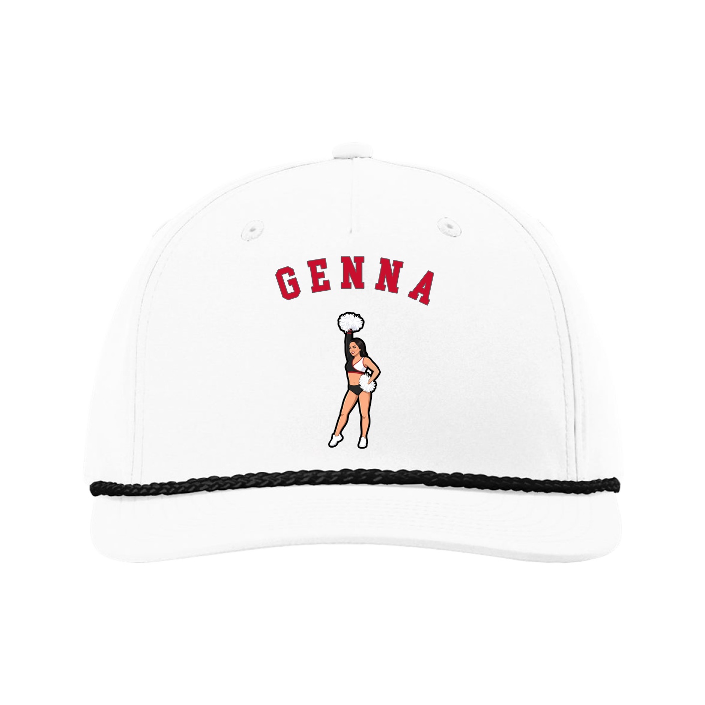 Five-Panel Classic Rope Cap — Shirsey Arch in White
