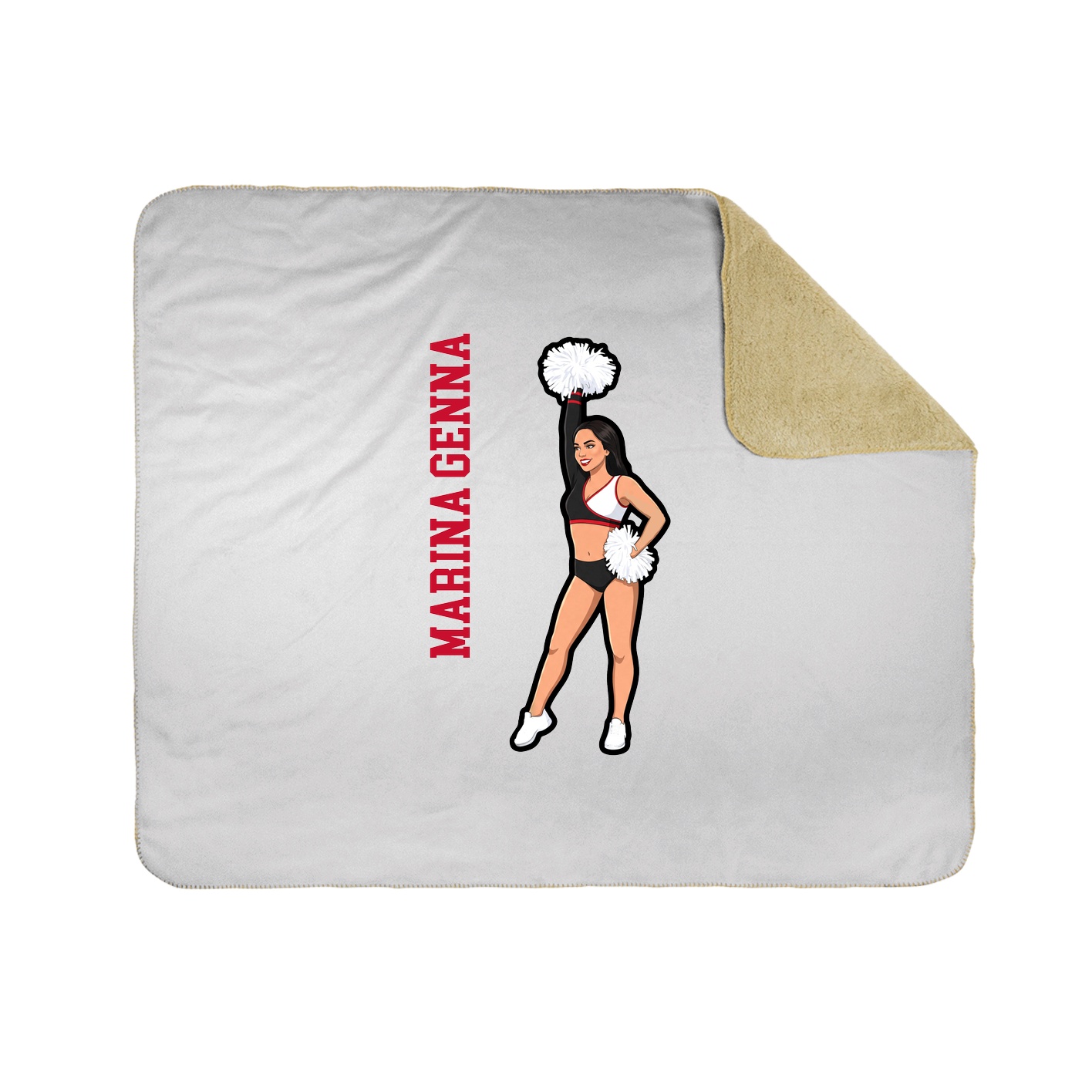 Throw Blanket — Name Vertical in White
