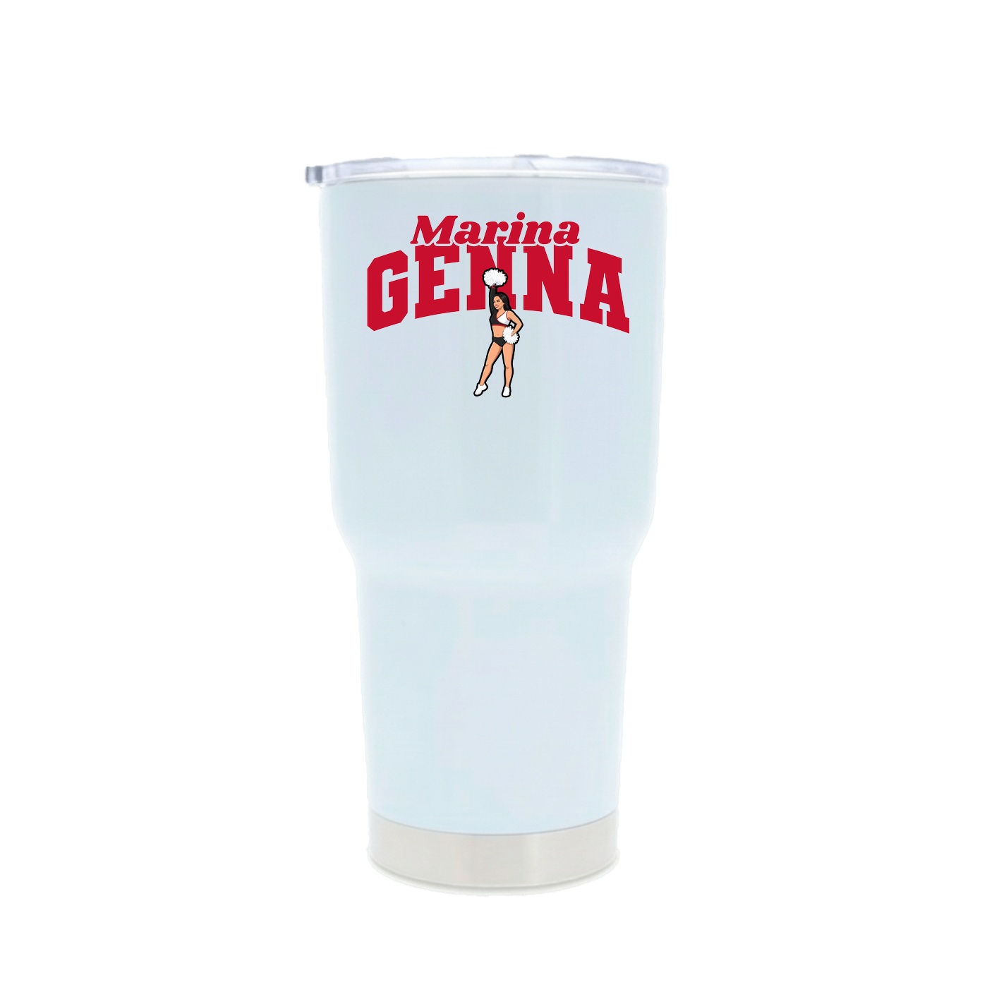 30oz Stainless Steel Tumbler — Signature Arch in White