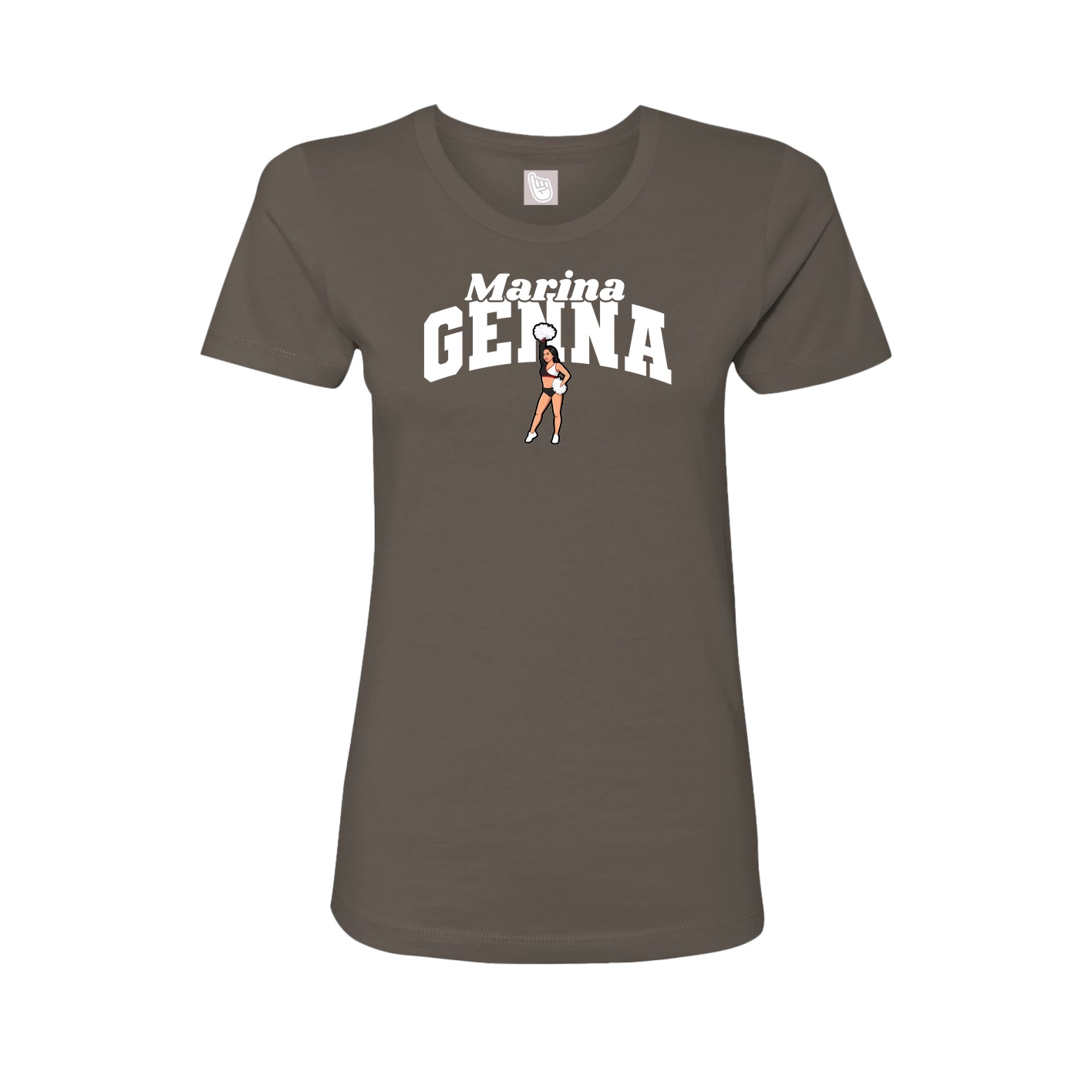 Fitted Women's Tee — Signature Arch in Grey