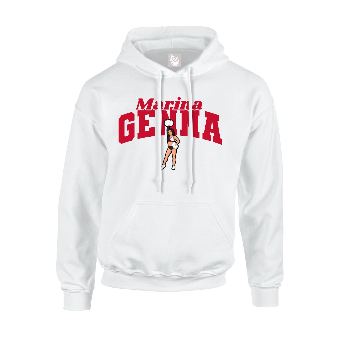 Youth Hoodie — Signature Arch in White