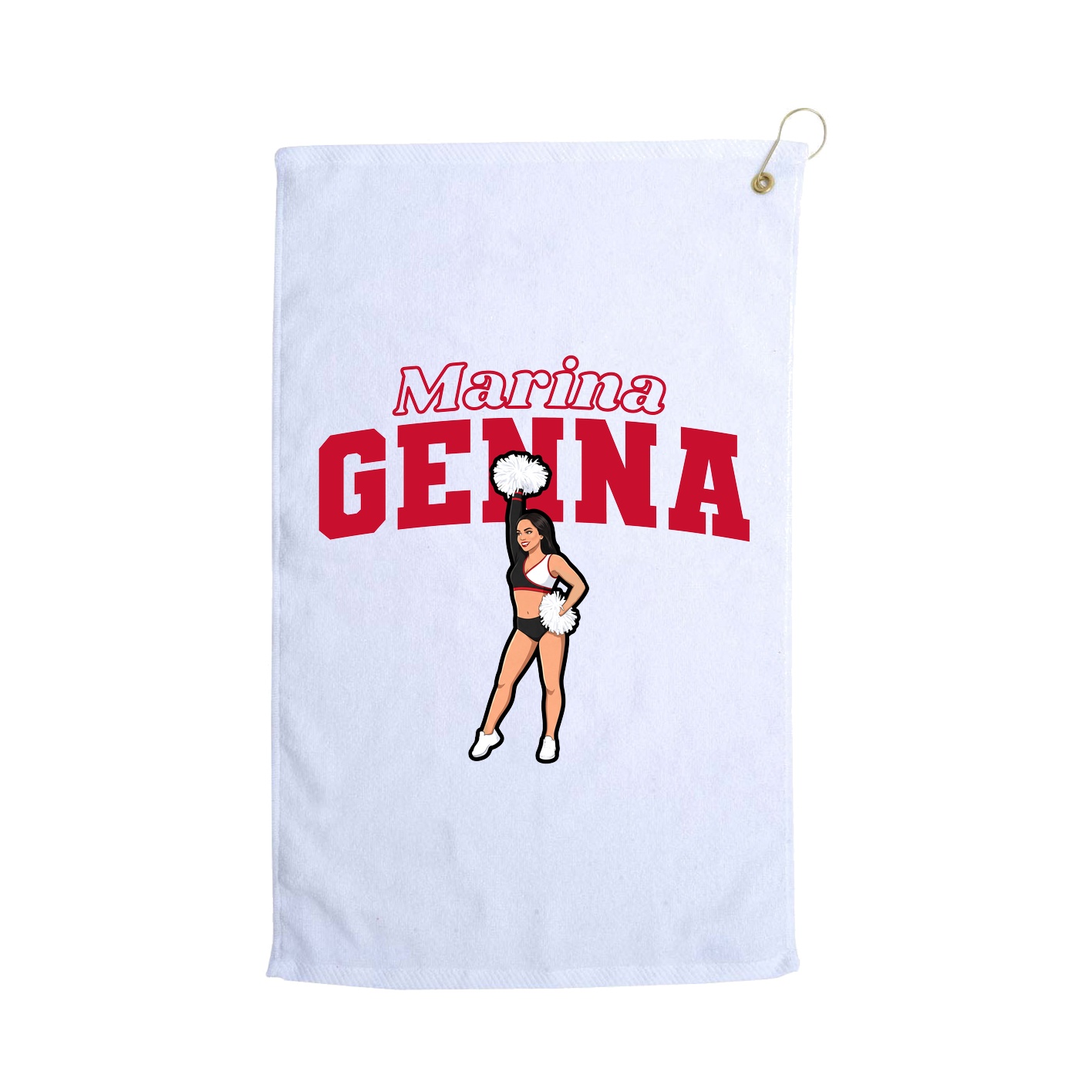 Golf Towel — Name Arch in White