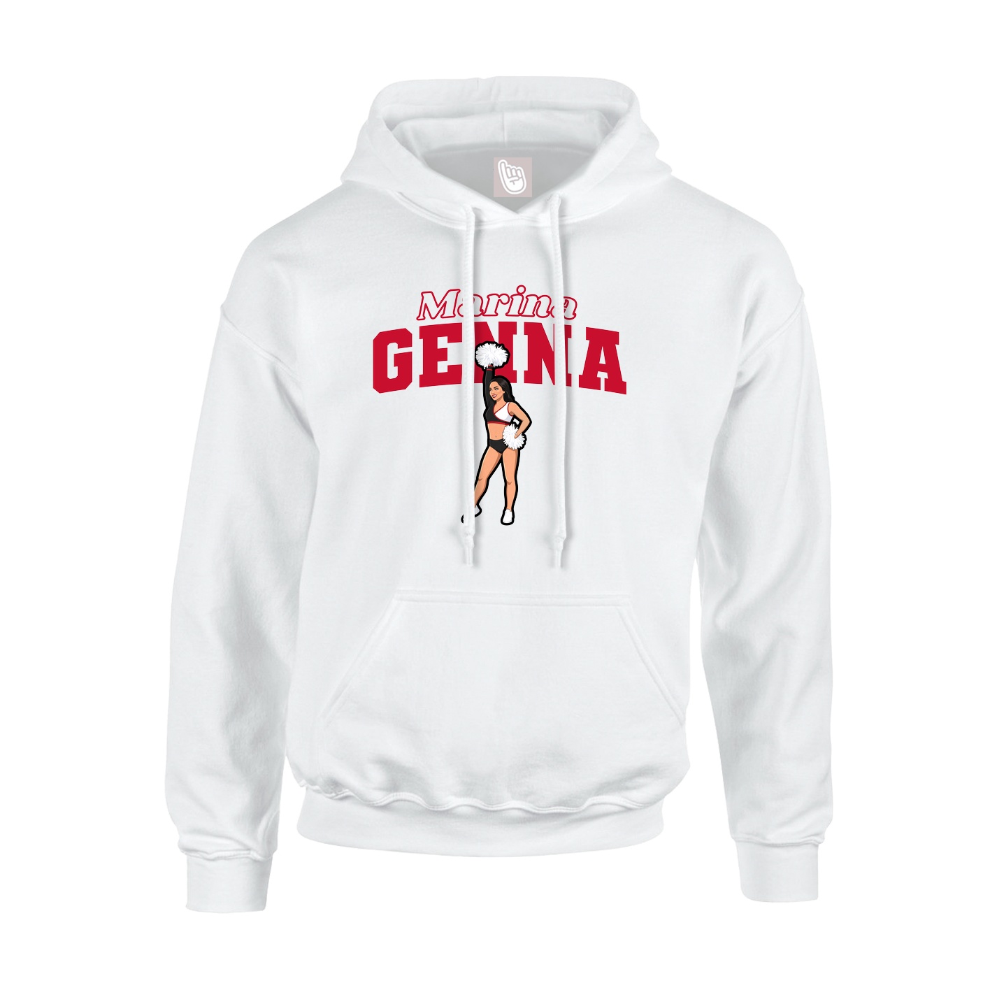 Hoodie — Name Arch in White