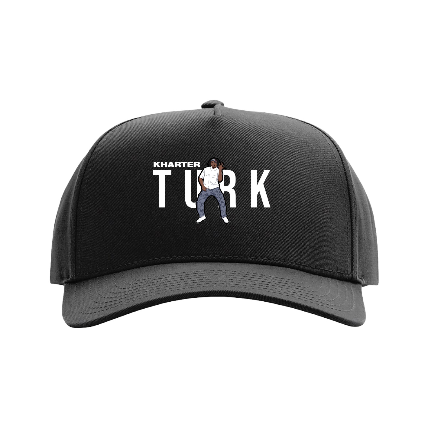 Full Fabric Five-Panel Champ Cap — Player Name in Black