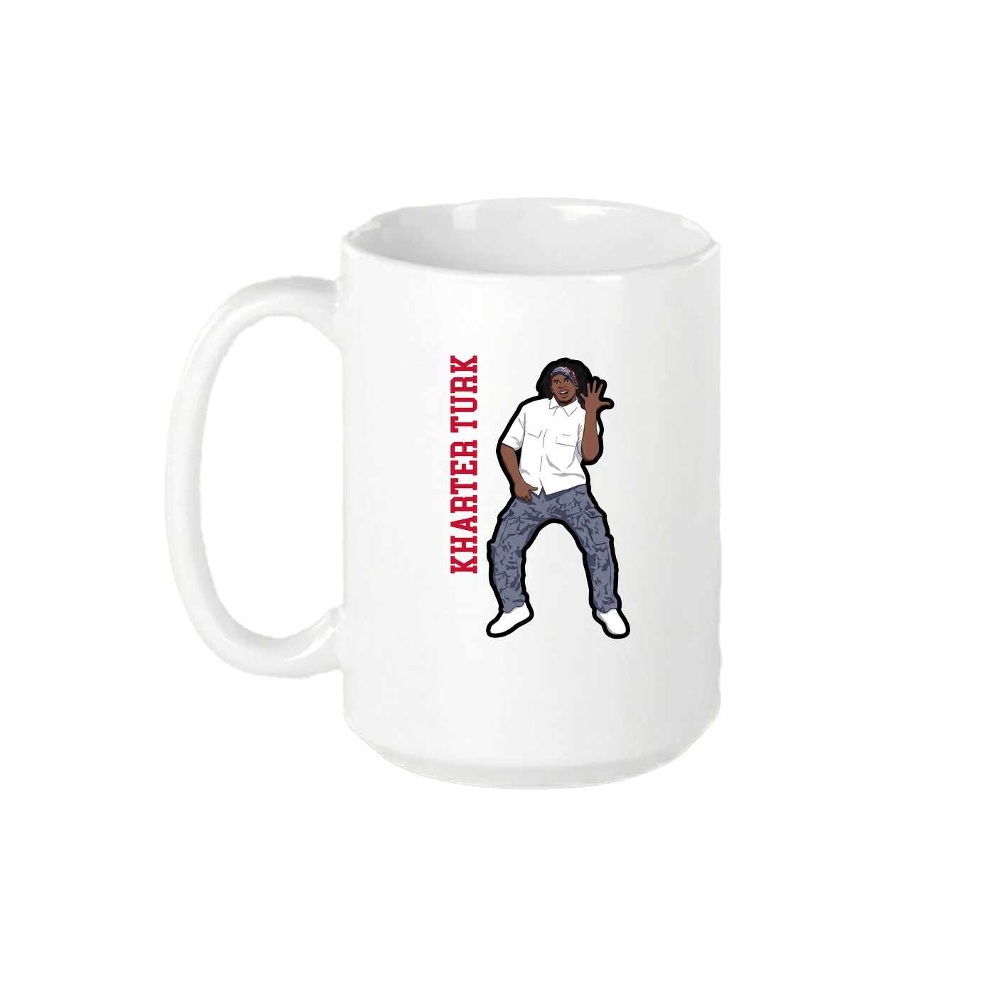 15oz Coffee Mug — Name Vertical in White