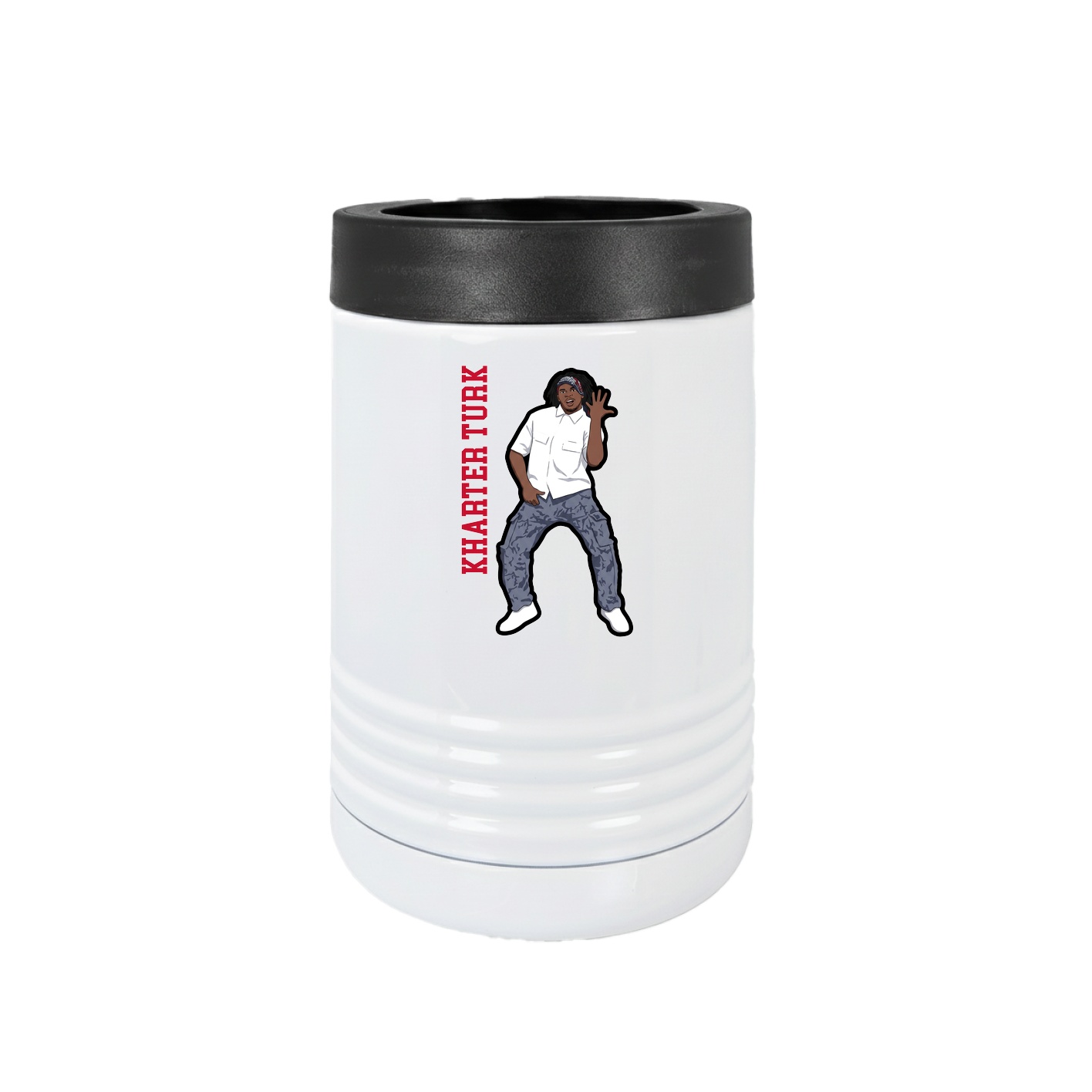 Beverage Holder — Name Vertical in White