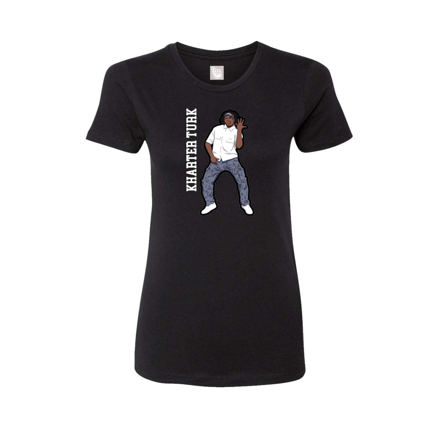Fitted Women's Tee — Name Vertical in Black