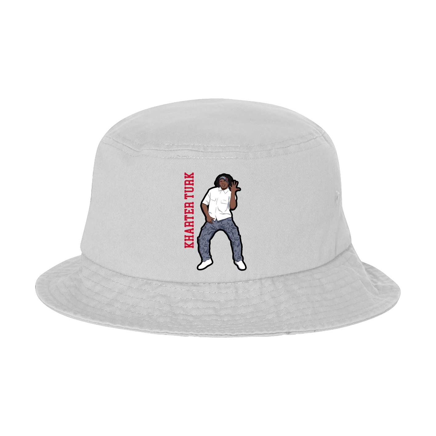 Bucket Cap — Name Vertical in White