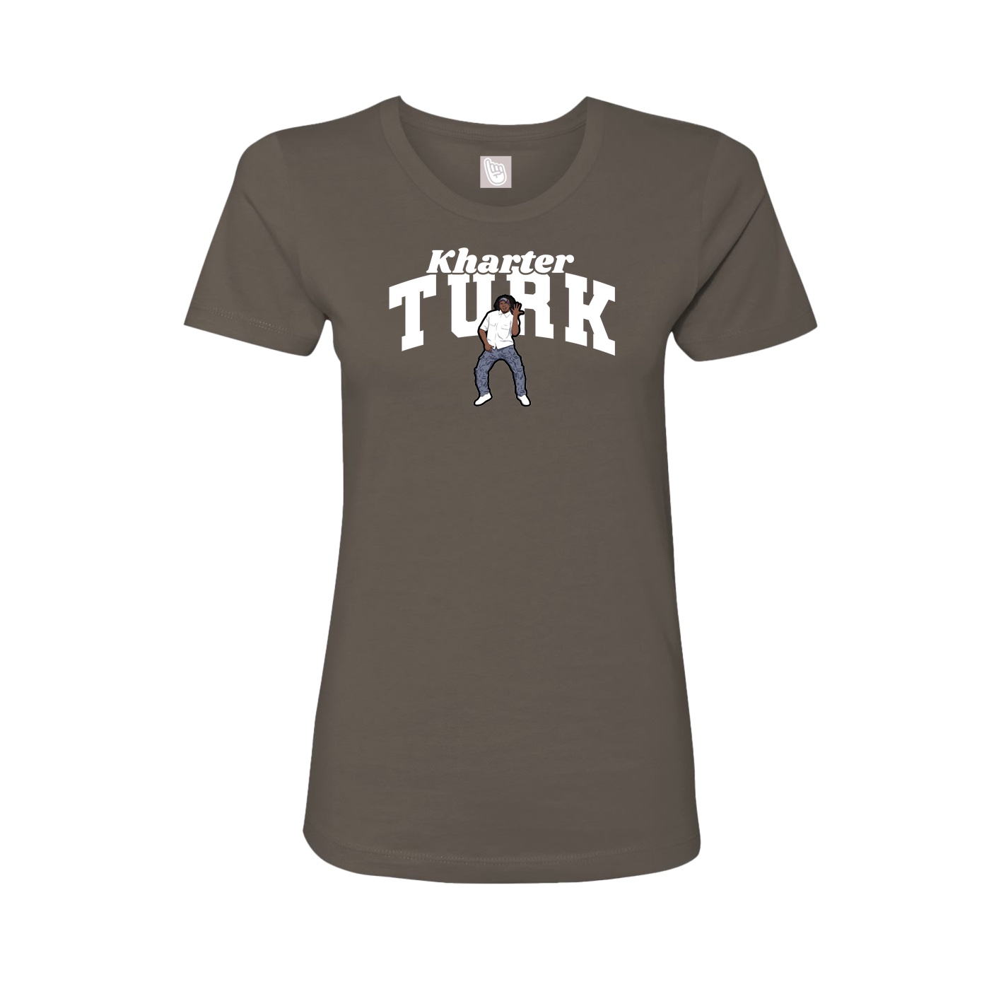 Fitted Women's Tee — Signature Arch in Grey