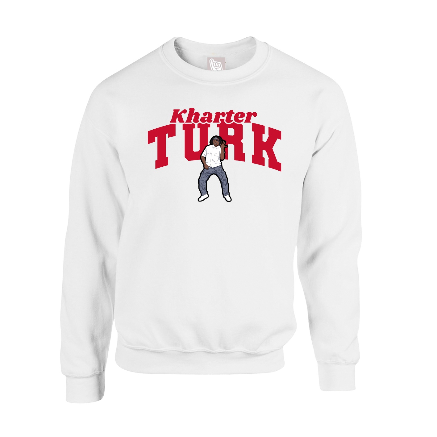 Fleece Crew — Signature Arch in White