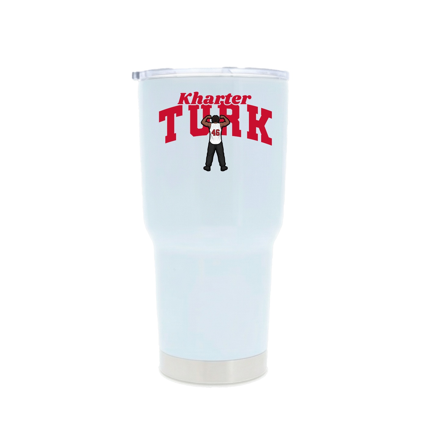 30oz Stainless Steel Tumbler — Signature Arch in White