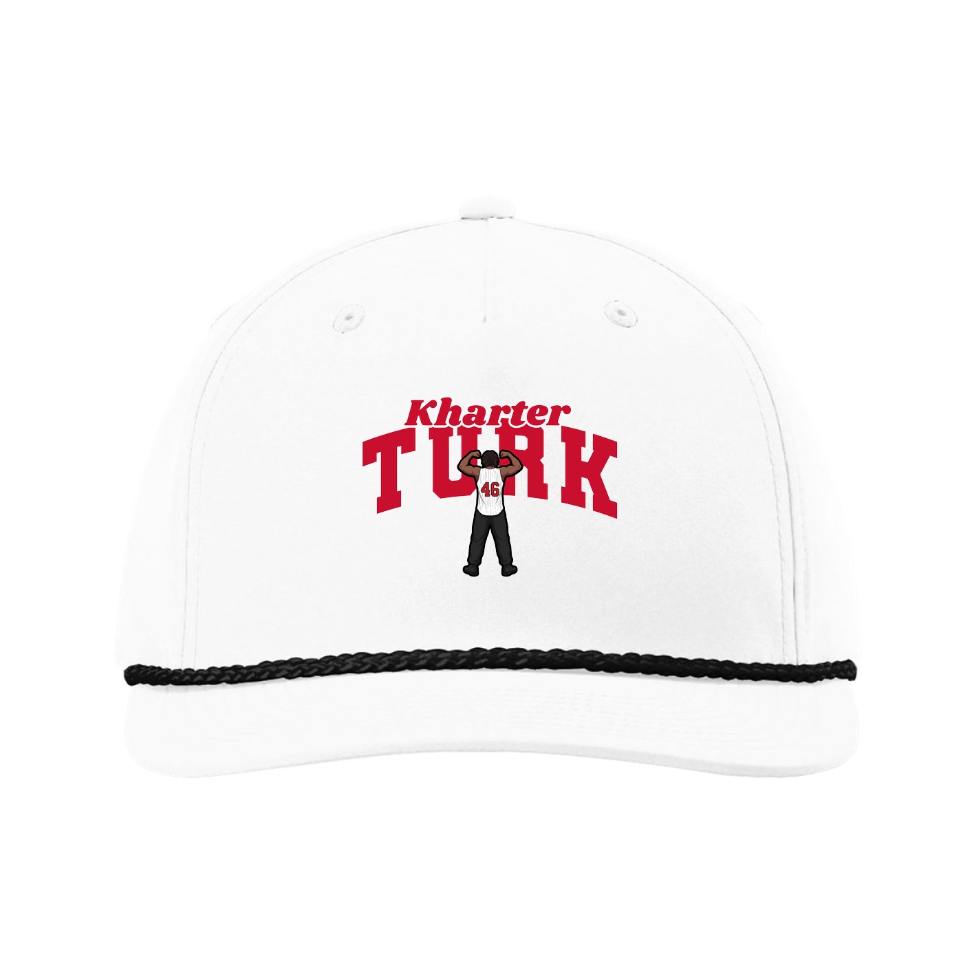 Five-Panel Classic Rope Cap — Signature Arch in White