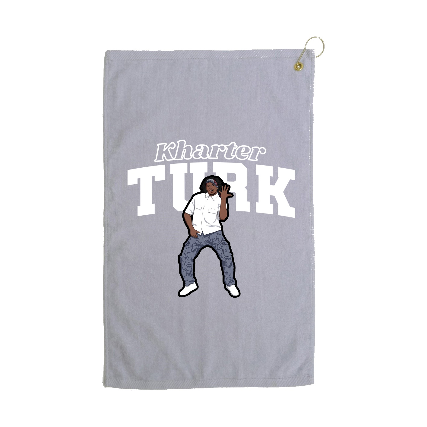 Golf Towel — Name Arch in Grey