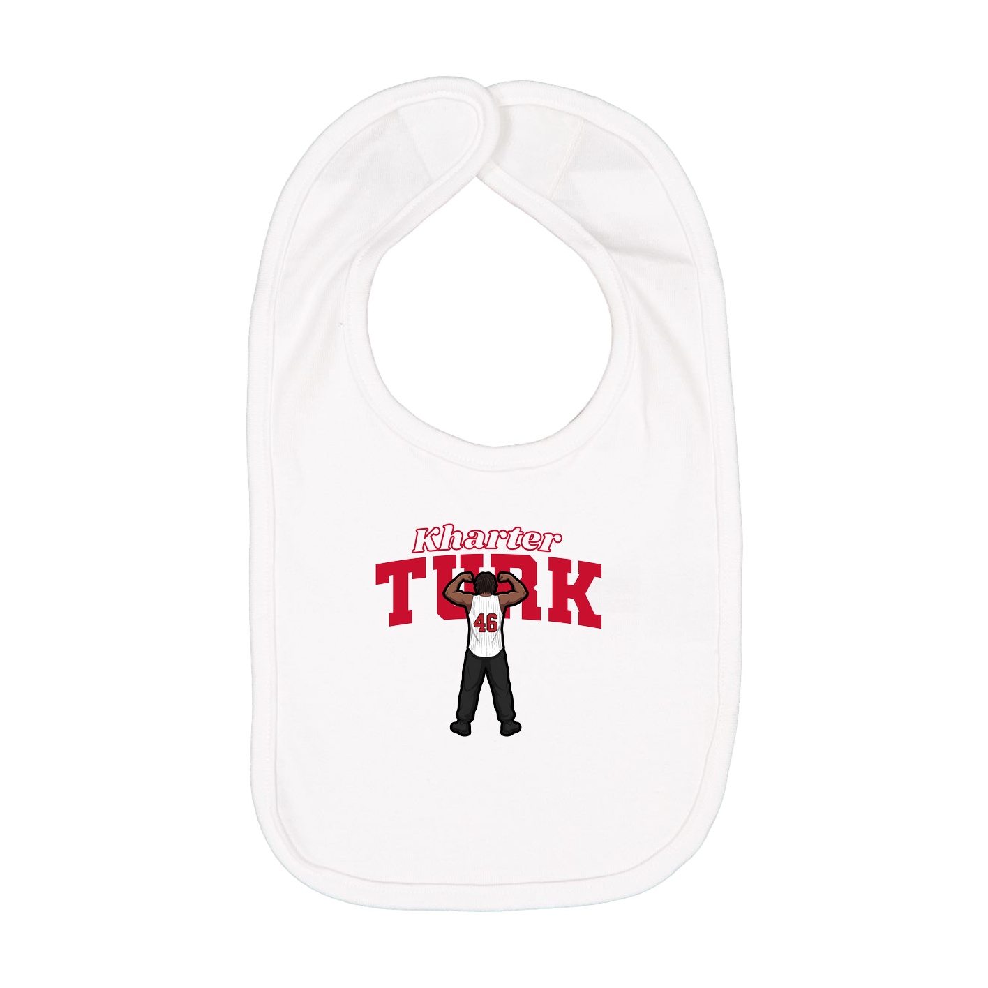 Infant Bib — Name Arch in White