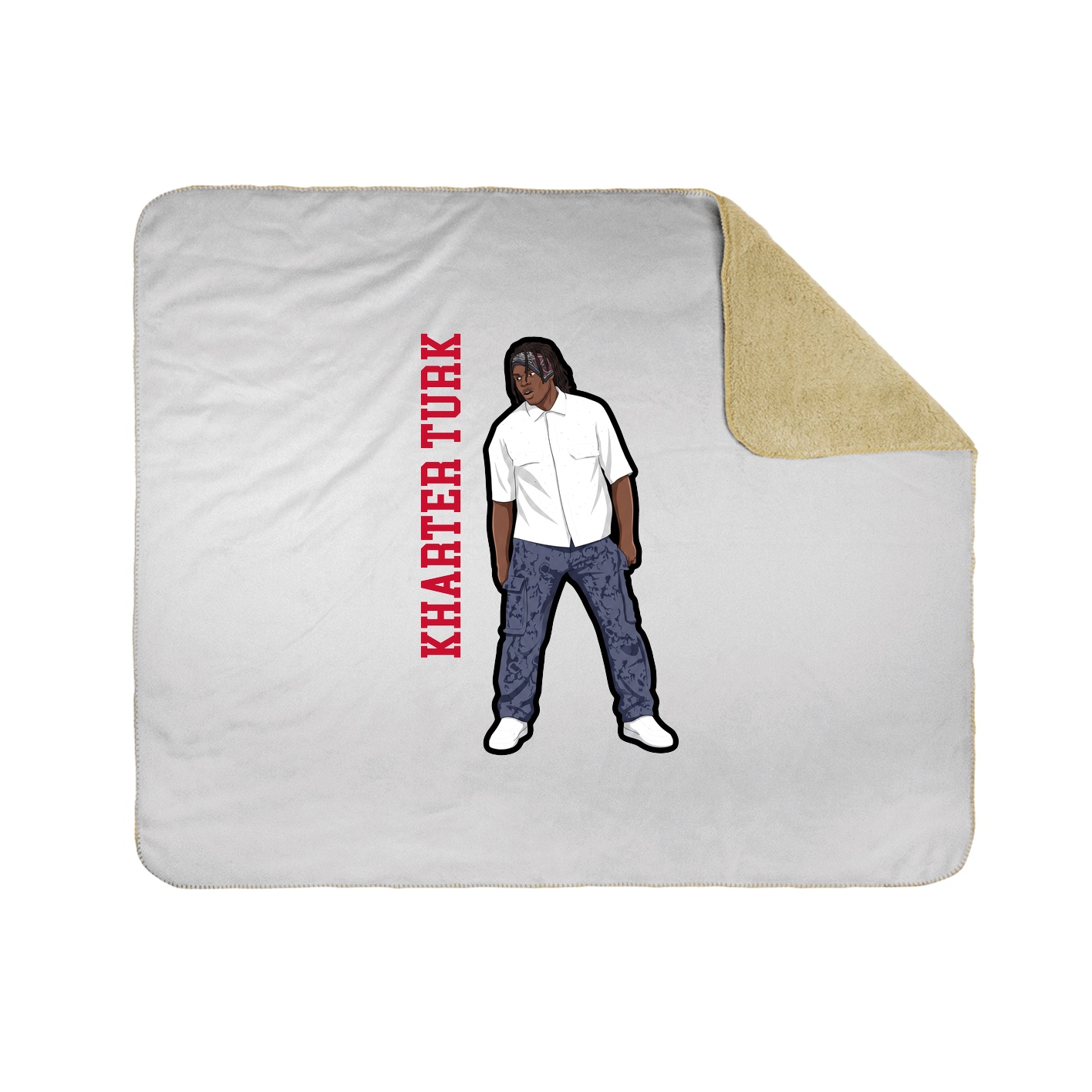 Throw Blanket — Name Vertical in White