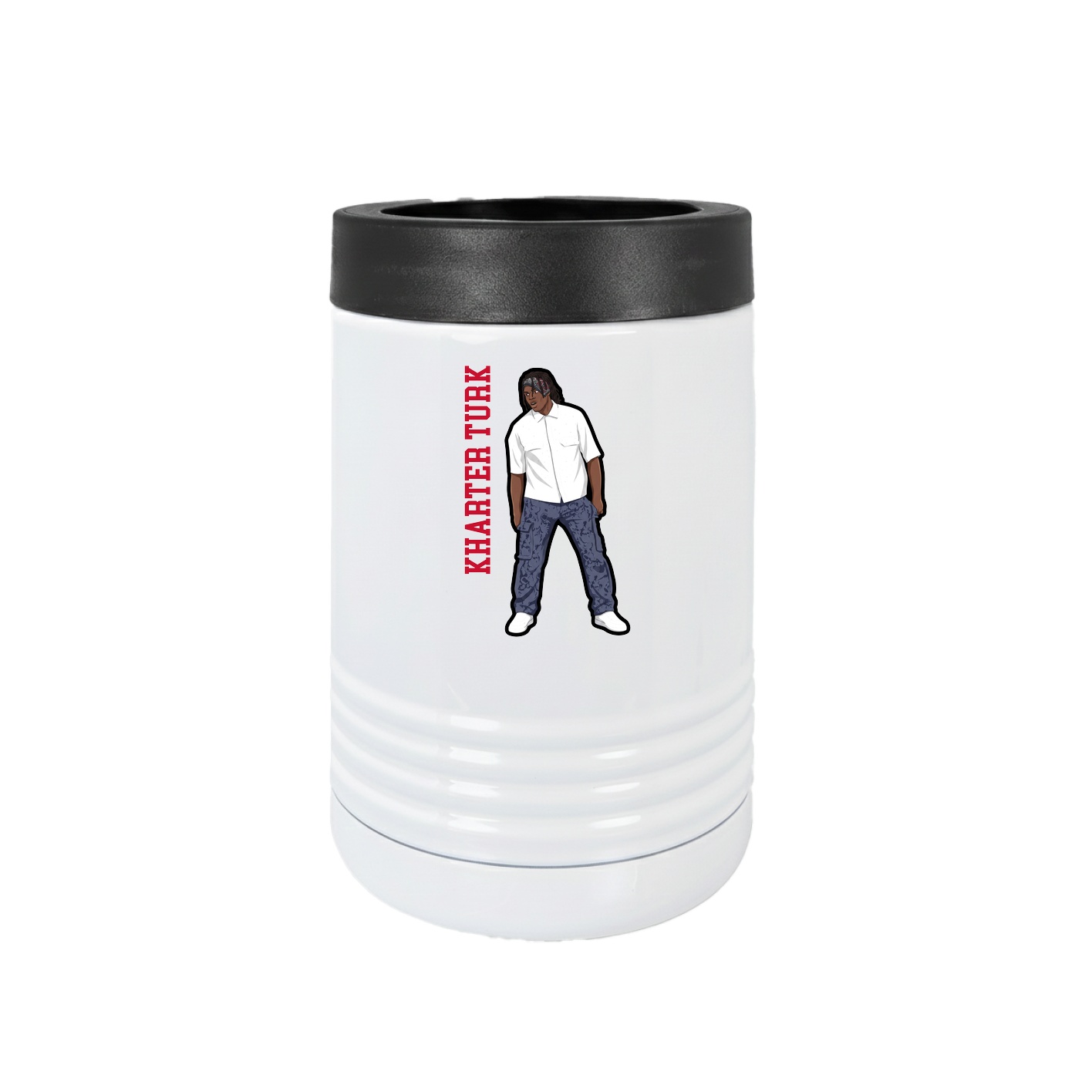 Beverage Holder — Name Vertical in White