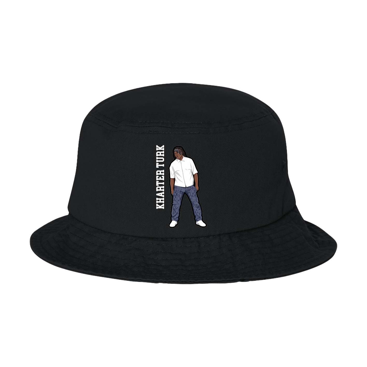 Bucket Cap — Name Vertical in Black