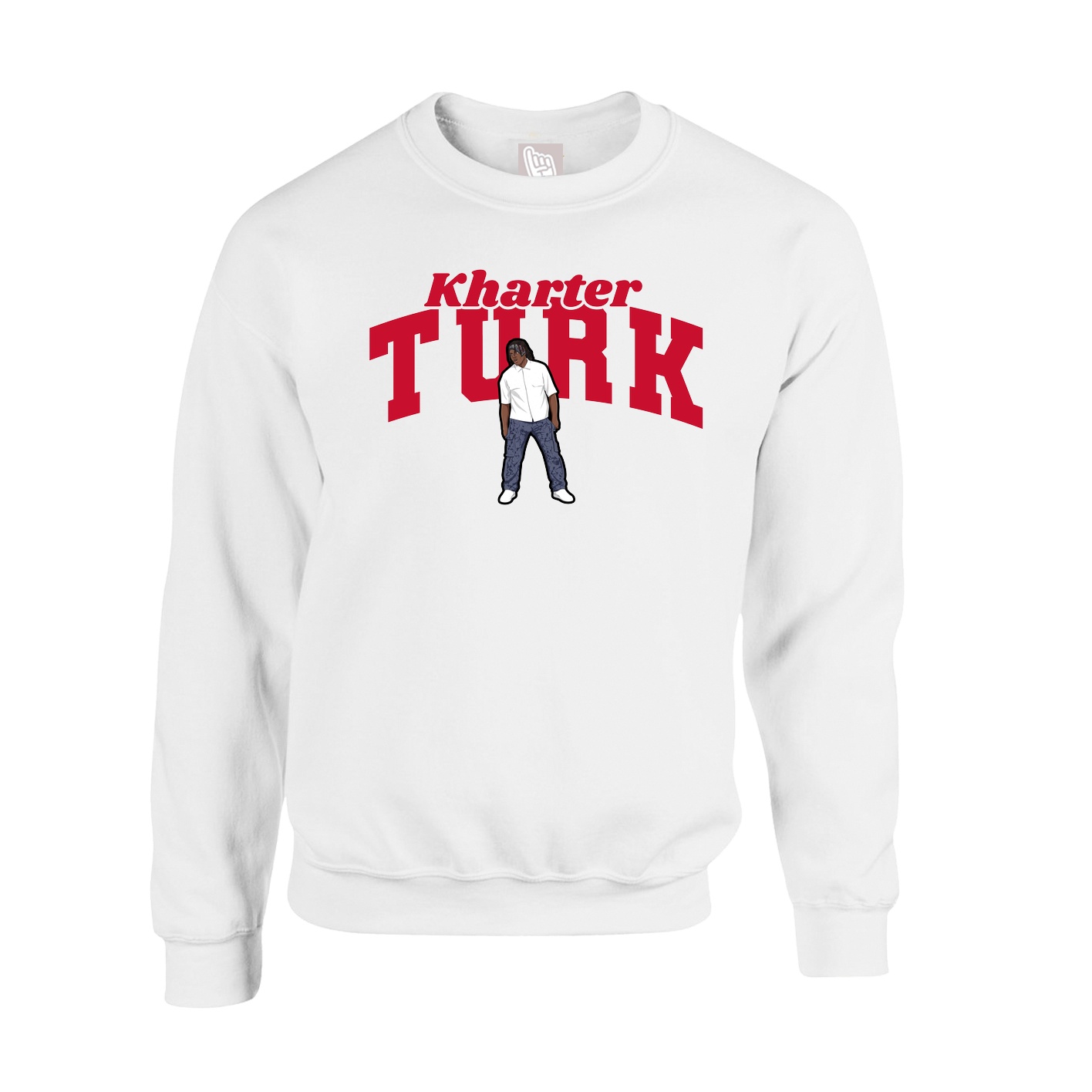 Fleece Crew — Signature Arch in White