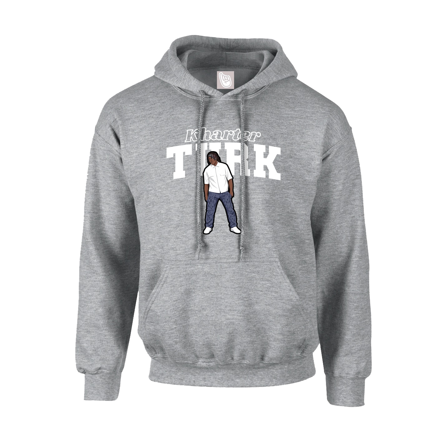 Youth Hoodie — Name Arch in Grey