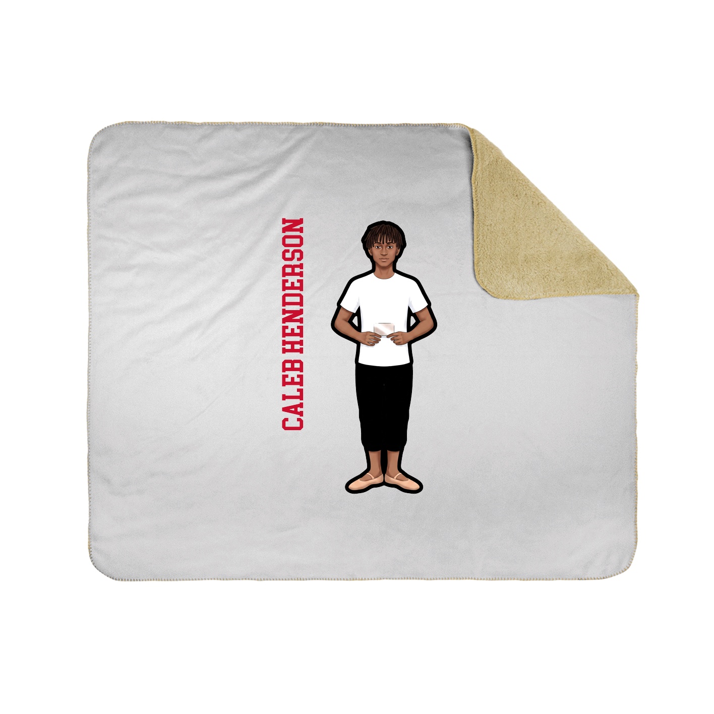 Throw Blanket — Name Vertical in White