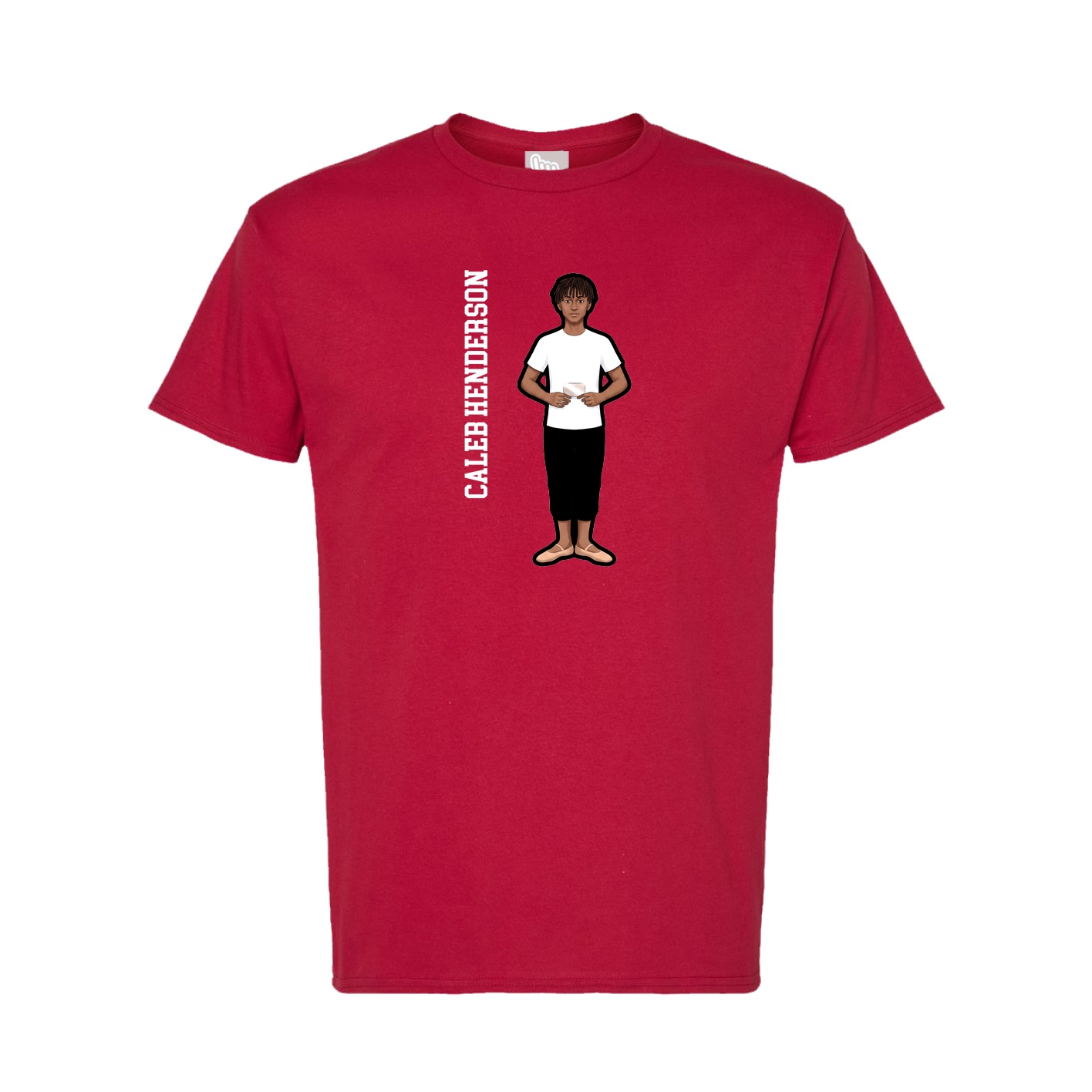 Tee — Name Vertical in Crimson