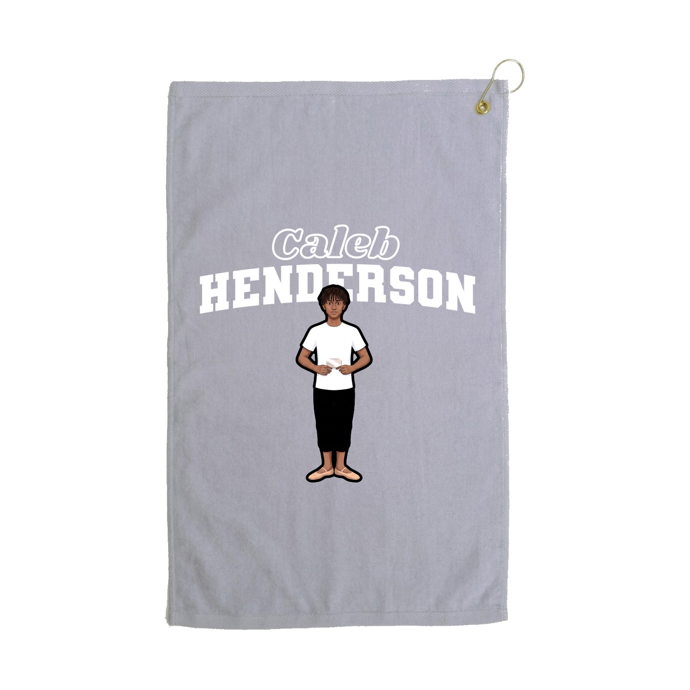 Golf Towel — Name Arch in Grey