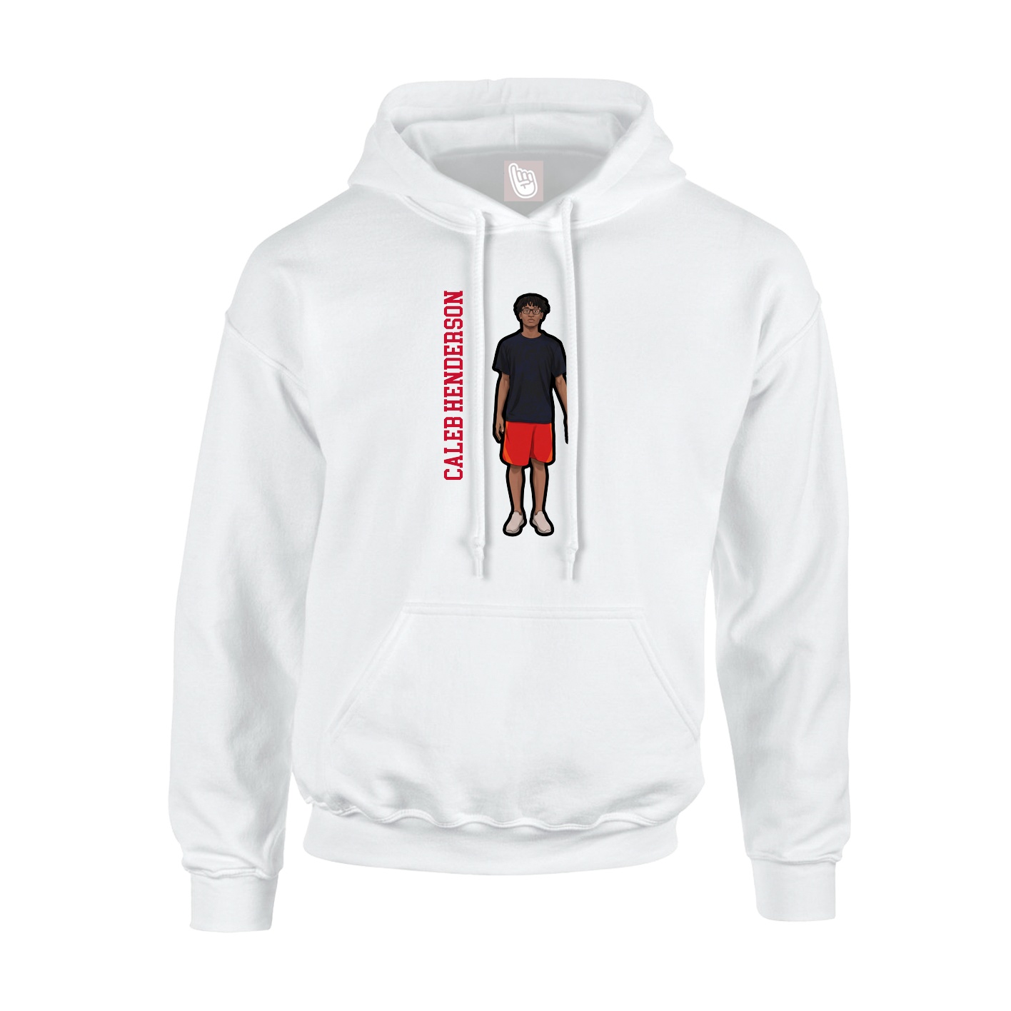 Youth Hoodie — Name Vertical in White