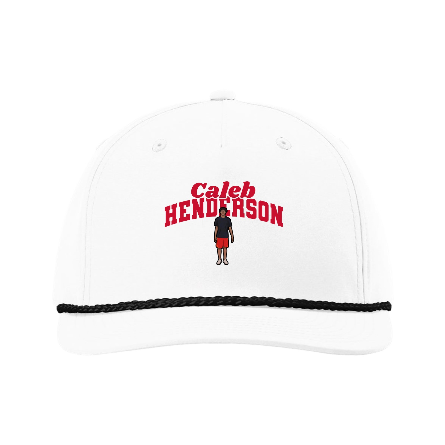 Five-Panel Classic Rope Cap — Signature Arch in White