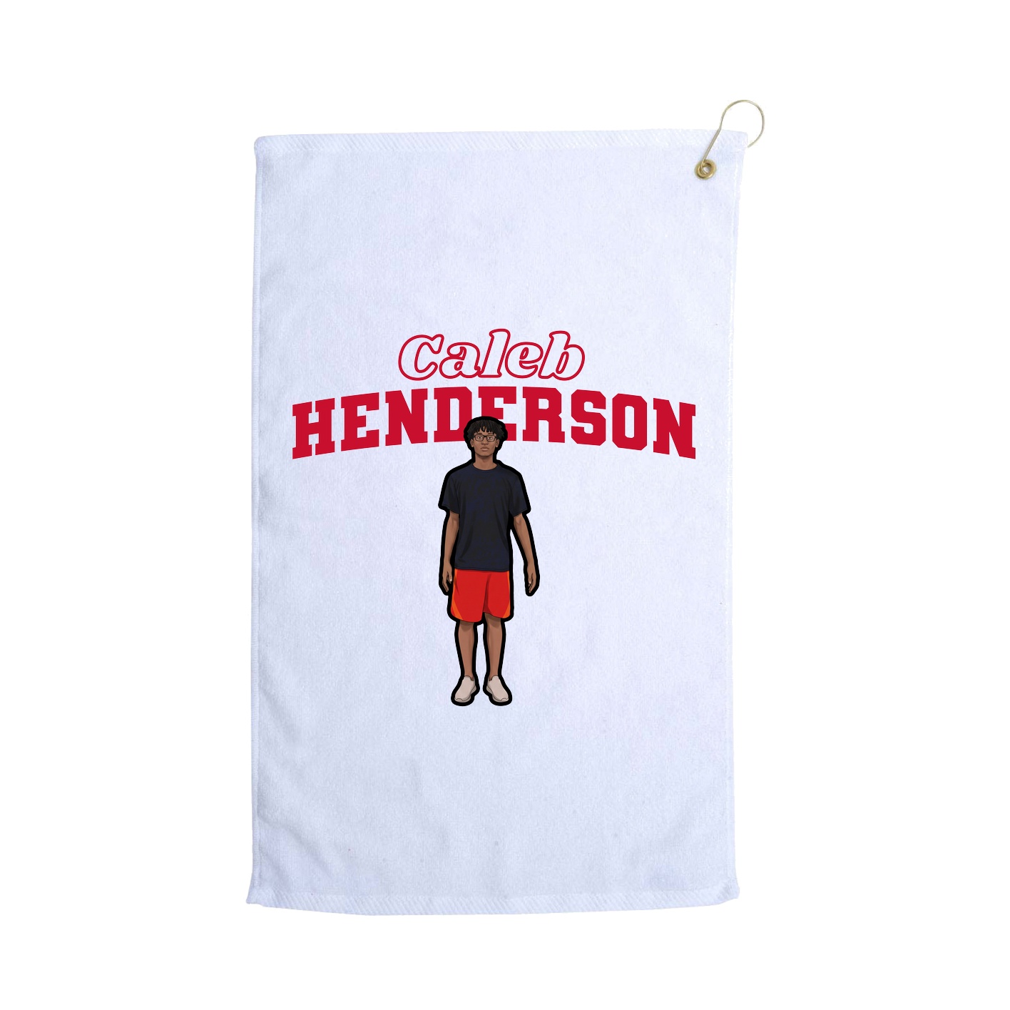 Golf Towel — Name Arch in White
