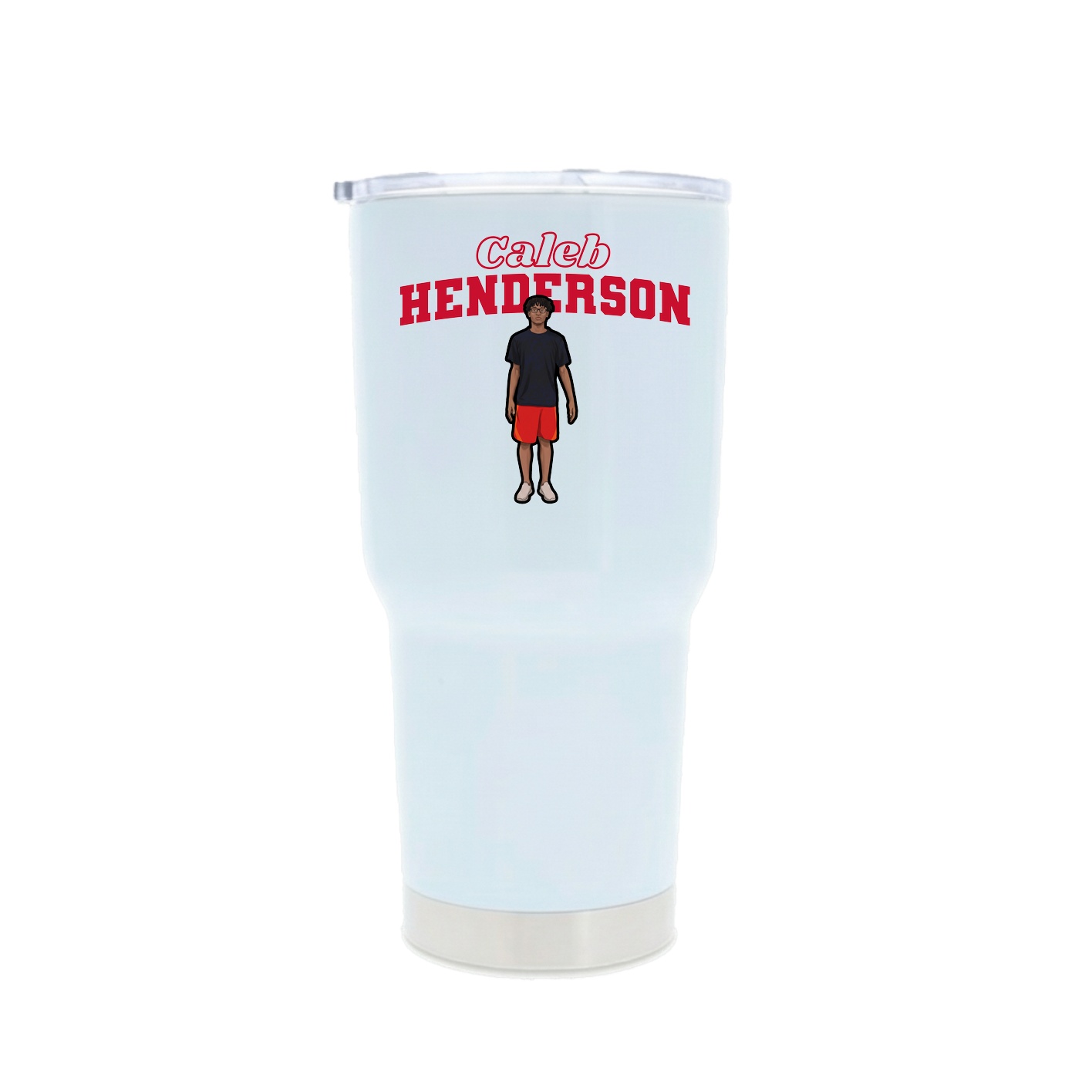 30oz Stainless Steel Tumbler — Name Arch in White