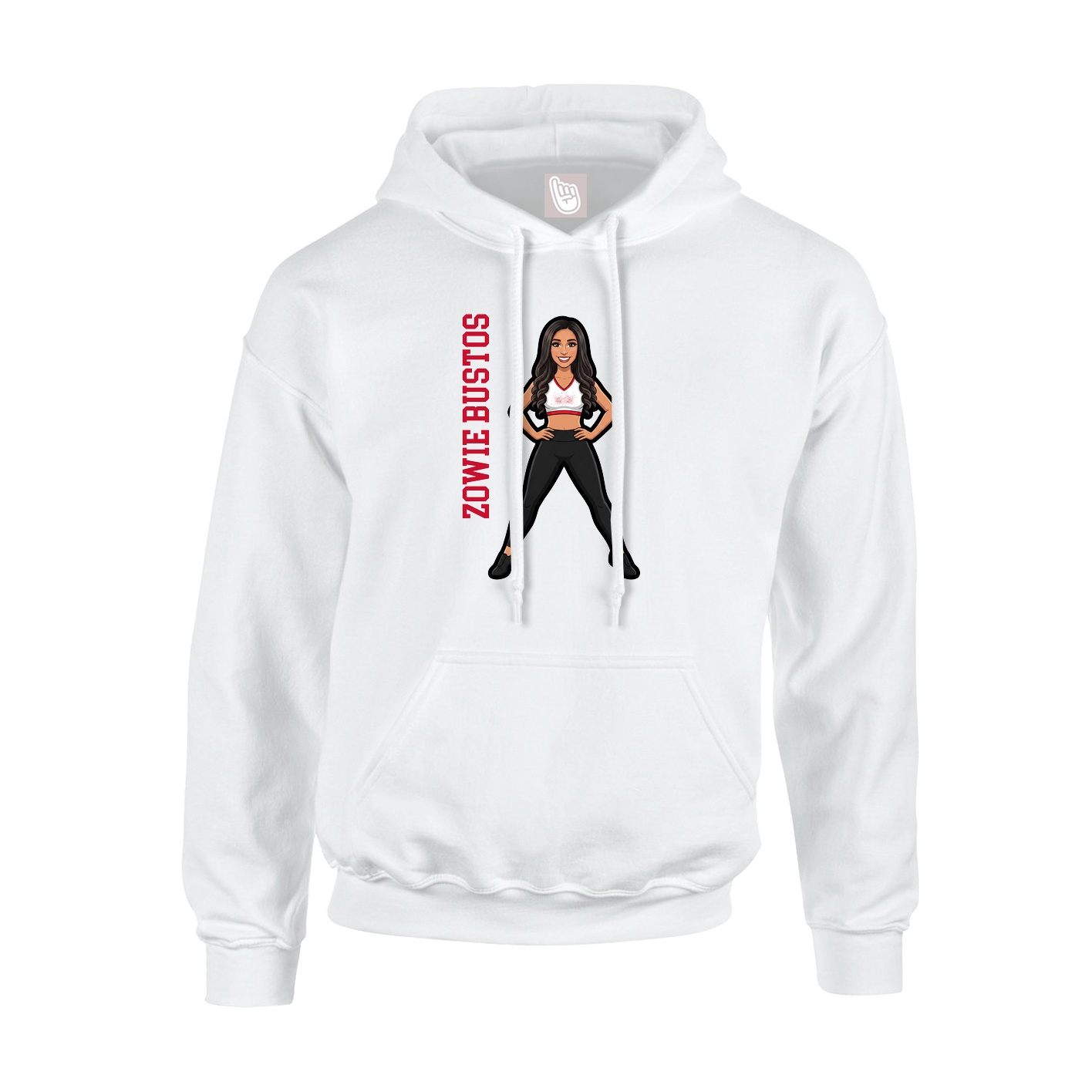 Youth Hoodie — Name Vertical in White