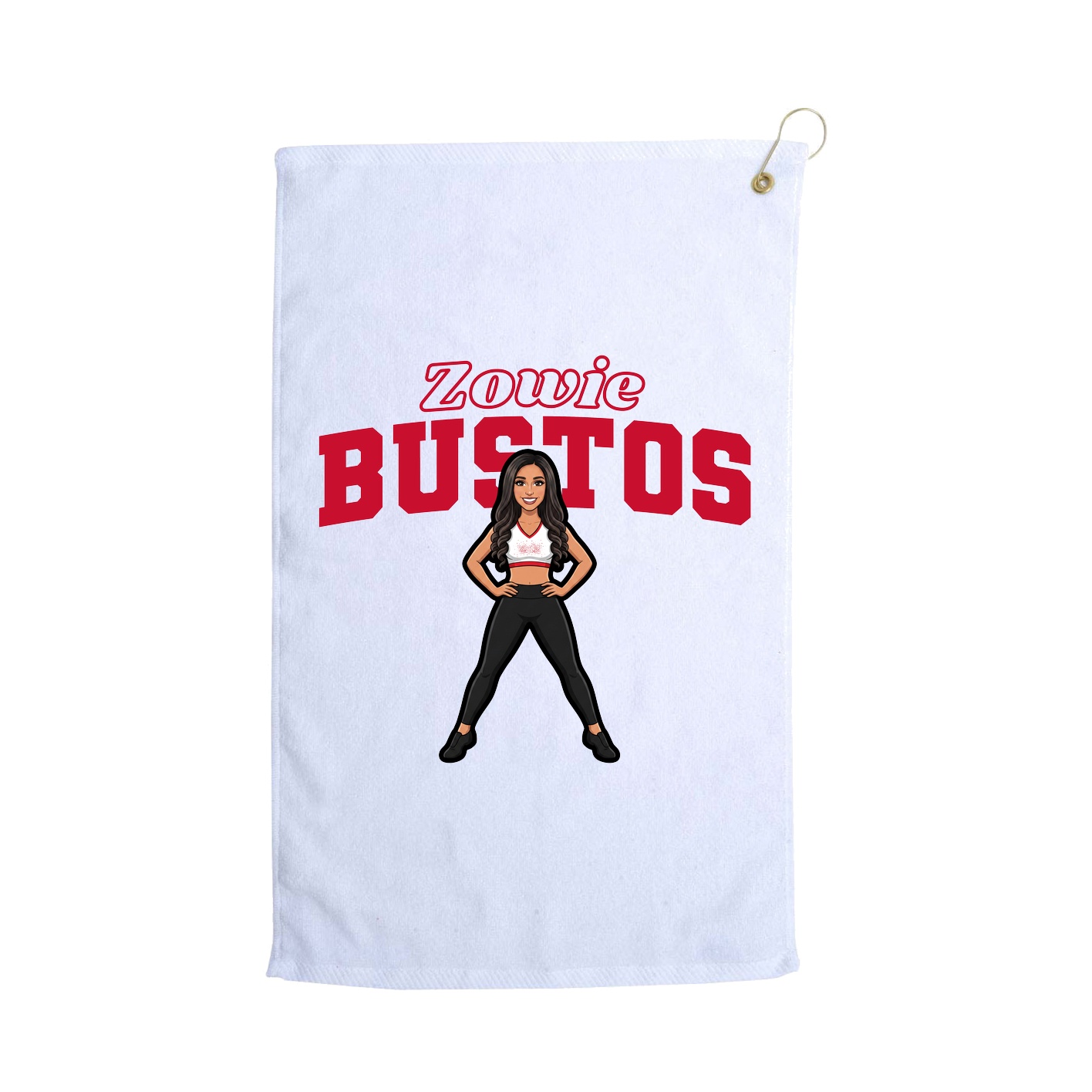 Golf Towel — Name Arch in White