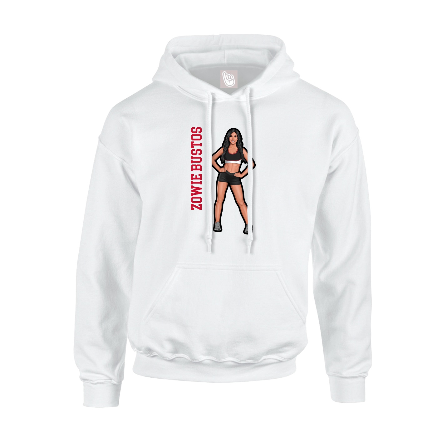 Youth Hoodie — Name Vertical in White