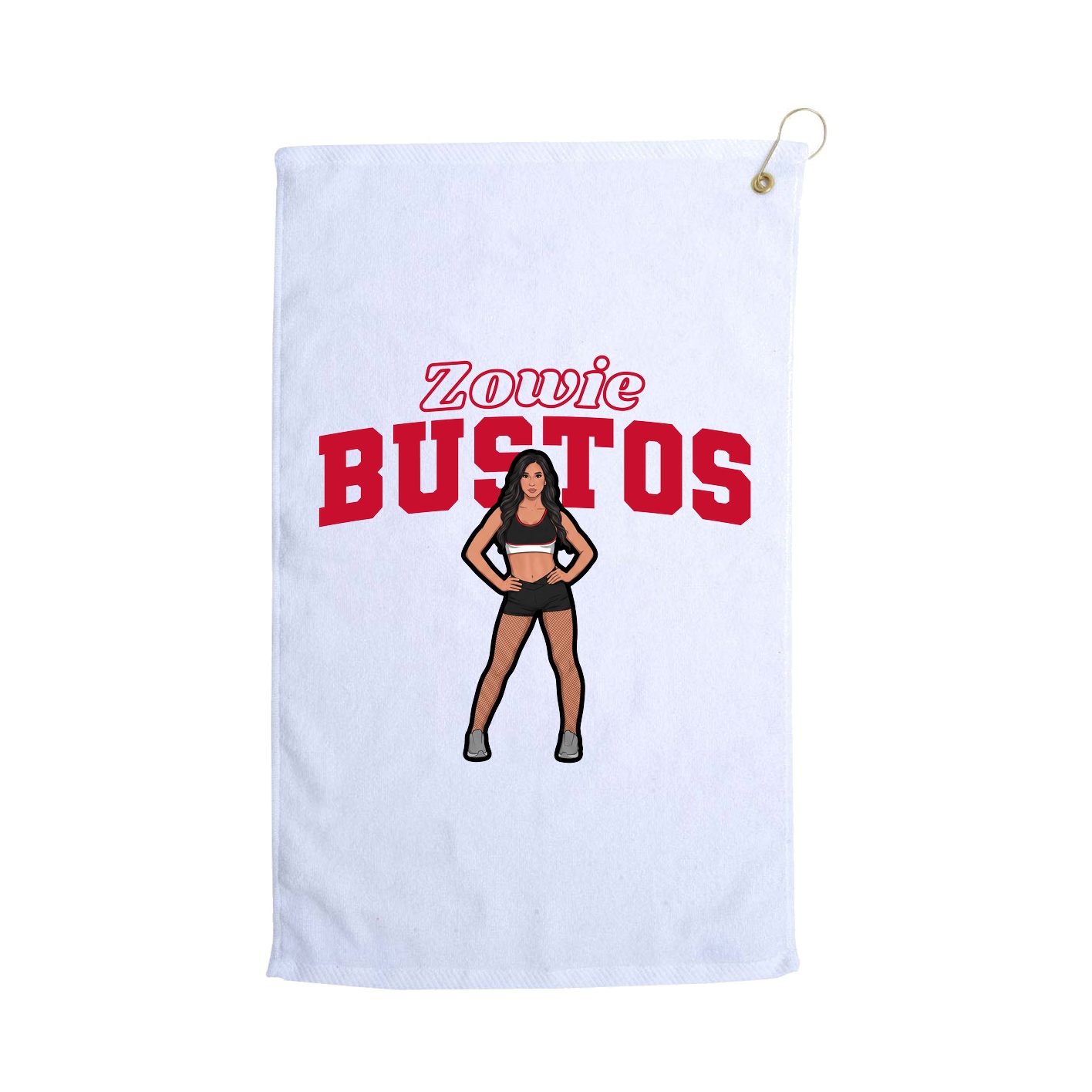 Golf Towel — Name Arch in White